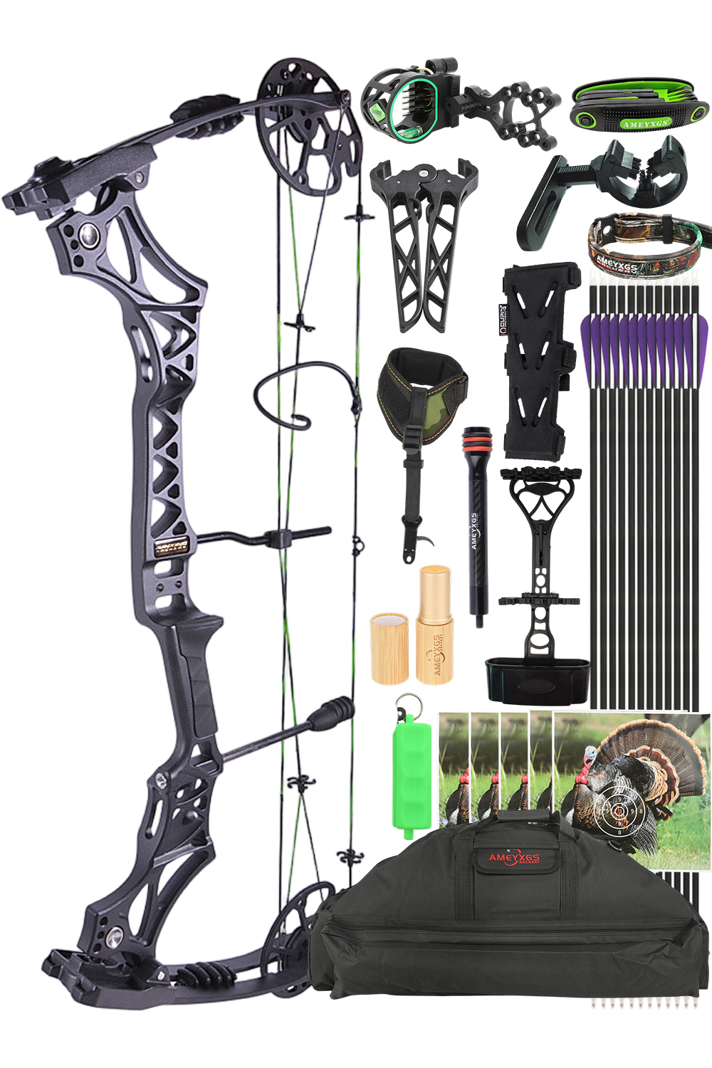 Junxing M129 30-70Lbs Target Hunting 320FPS Compound Bow Set