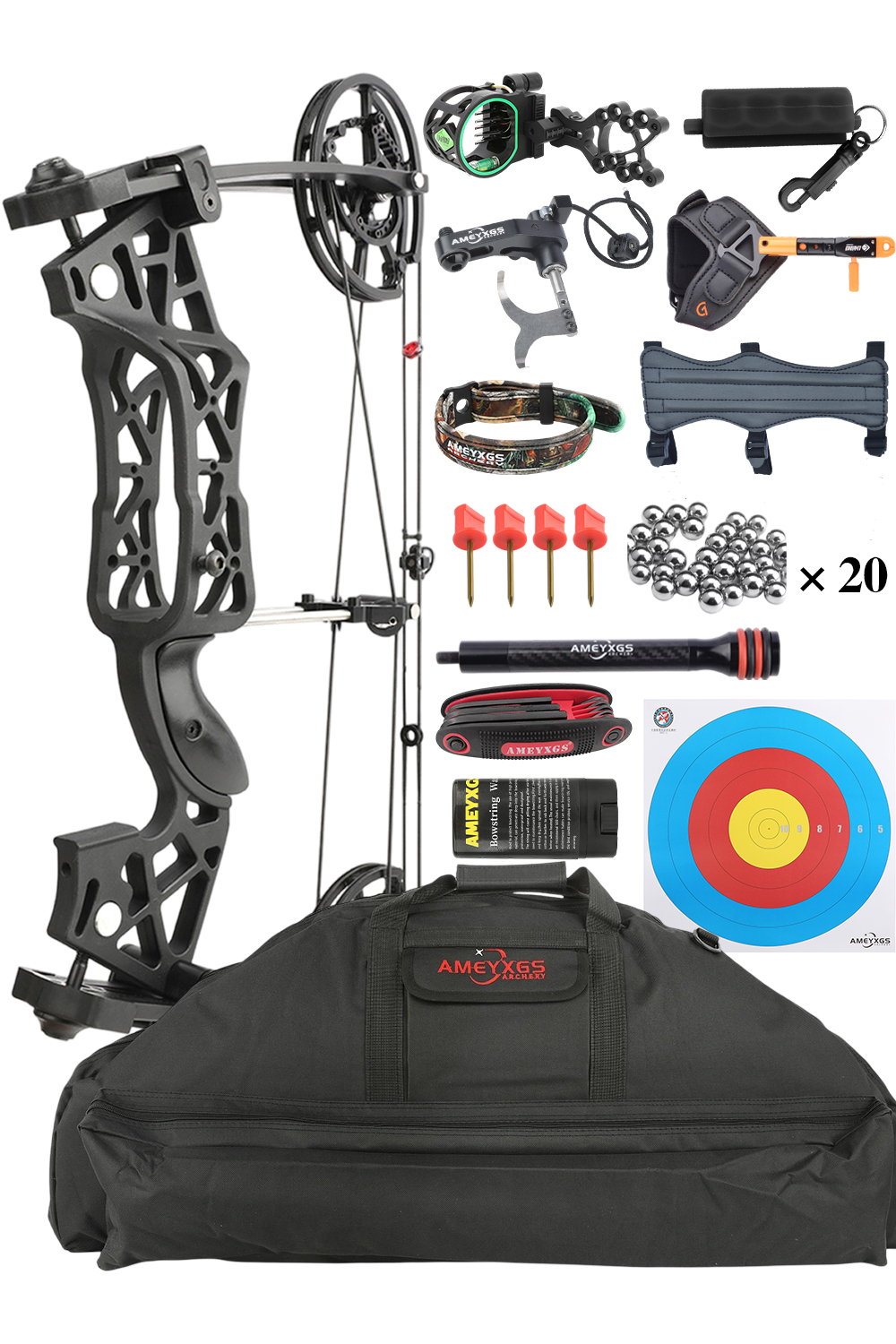Junxing M109E 30-60Lbs Aluminum Alloy Dual-Purpose Compound Bow Set