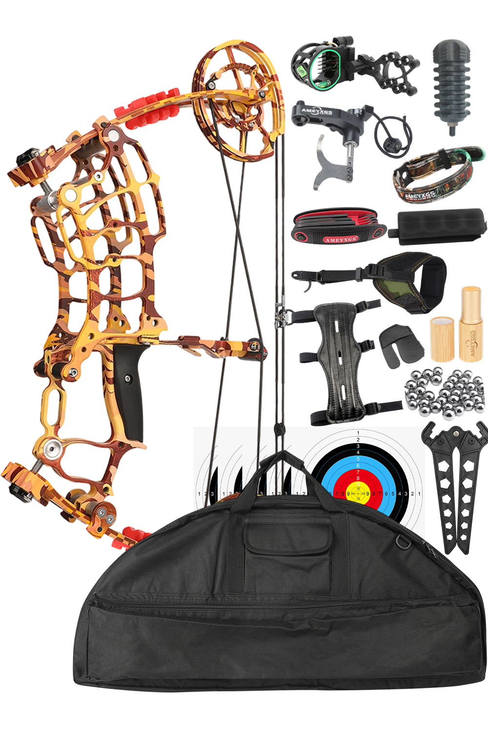 Lokearchery Villain 30-70Lbs Adjustable Dual-Purpose Compound Bow Set