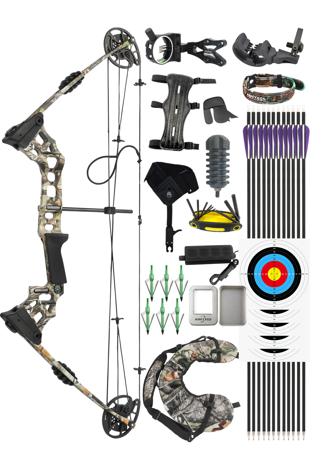 Junxing Dragon X8 20-70Lbs Alloy Hunting Compound Bow Set