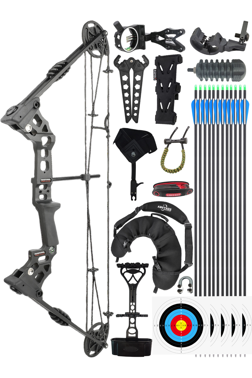 Junxing Dragon X8 20-70Lbs Hunting Adjustable Compound Bow Set
