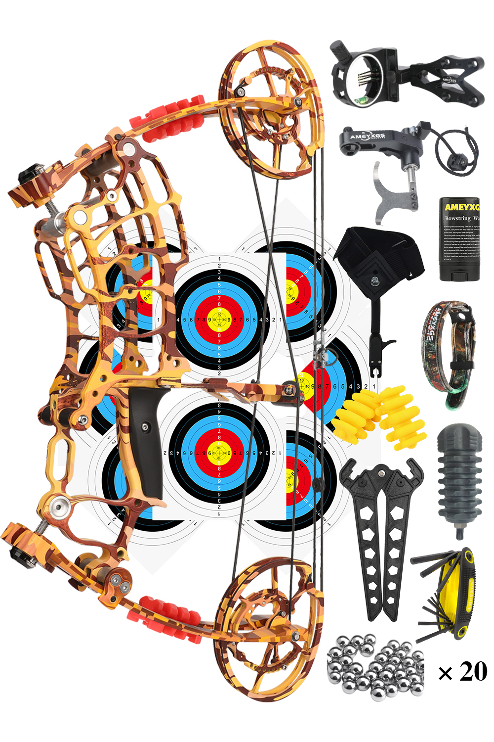 Villain 30-70Lbs Adjustable Compound Bow for Hunting and Training