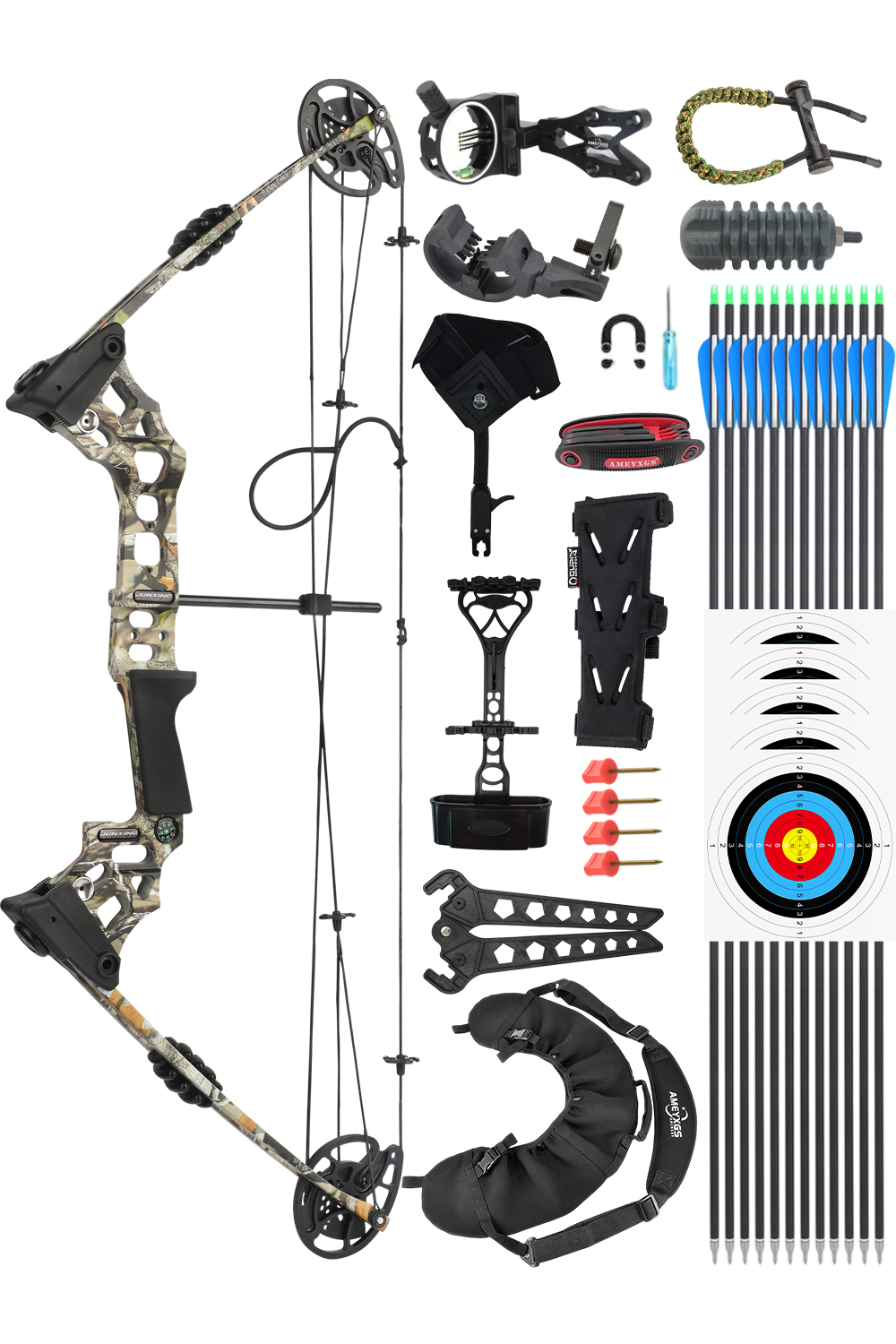 Compound Bow Junxing Dragon X8 20-70Lbs CNC Compound Bow Set