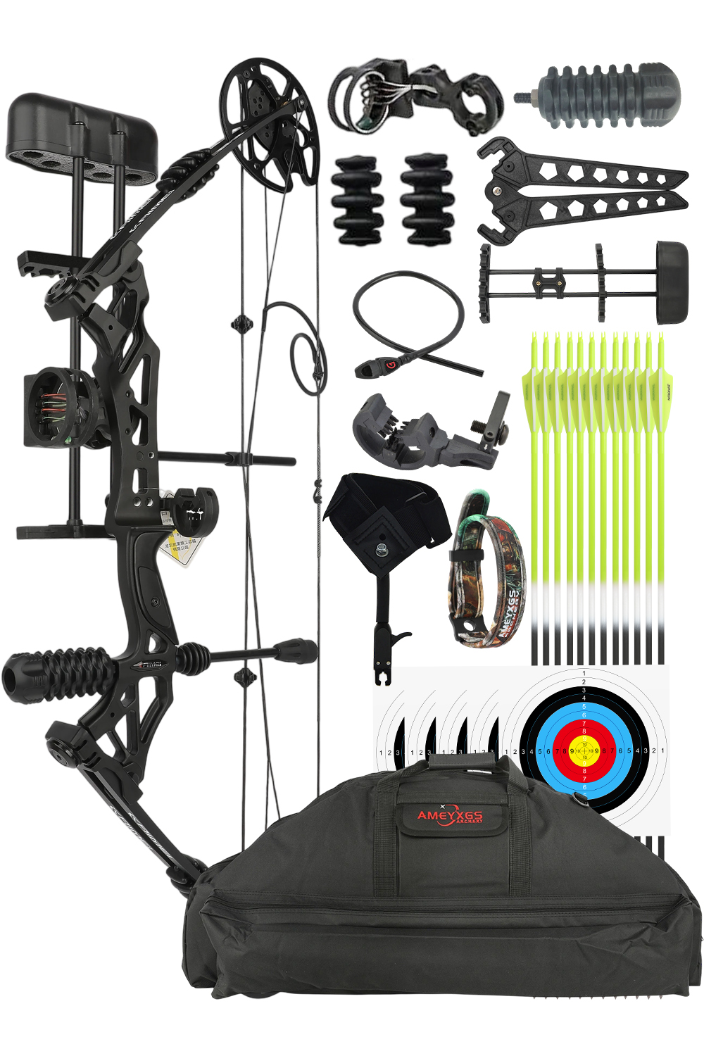 Kaimei Han 30-60Lbs Adjustable Hunting Compound Bow Set
