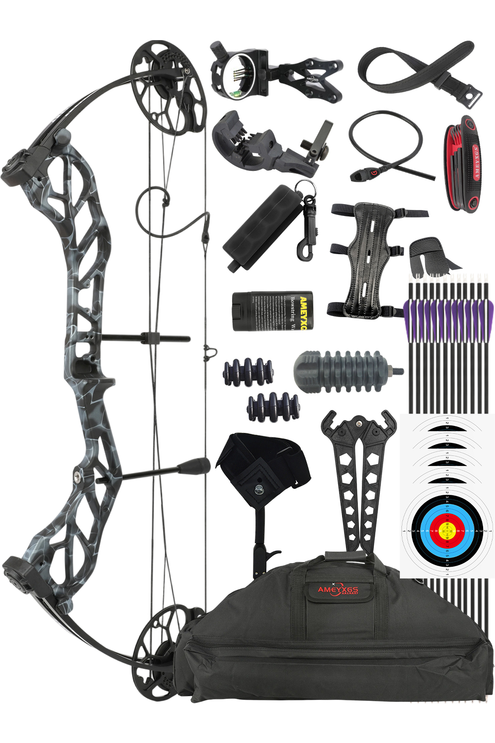 Ameyxgs E8 19-70Lbs Adjustable Compound Bow Set for Hunting