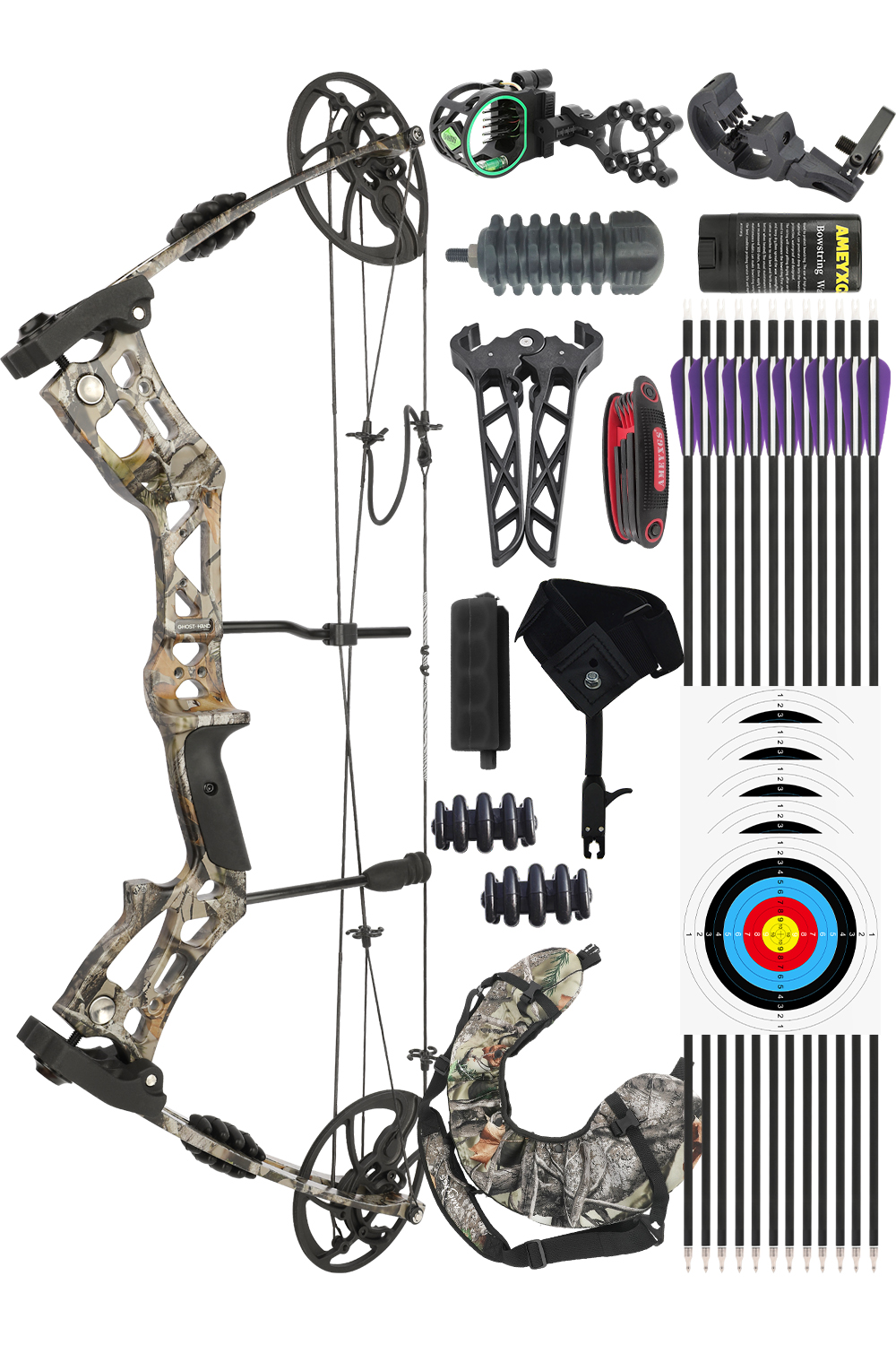 Lokearchery 30-70Lbs Adjustable Compound Bow Hunting Set