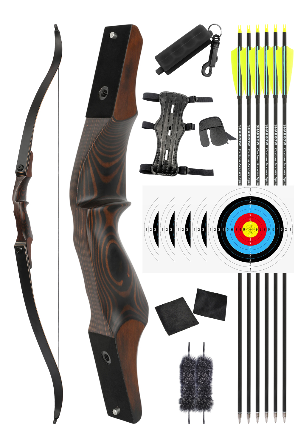 Black Hunter 30Lbs Takedown Hunting Recurve Bow Set
