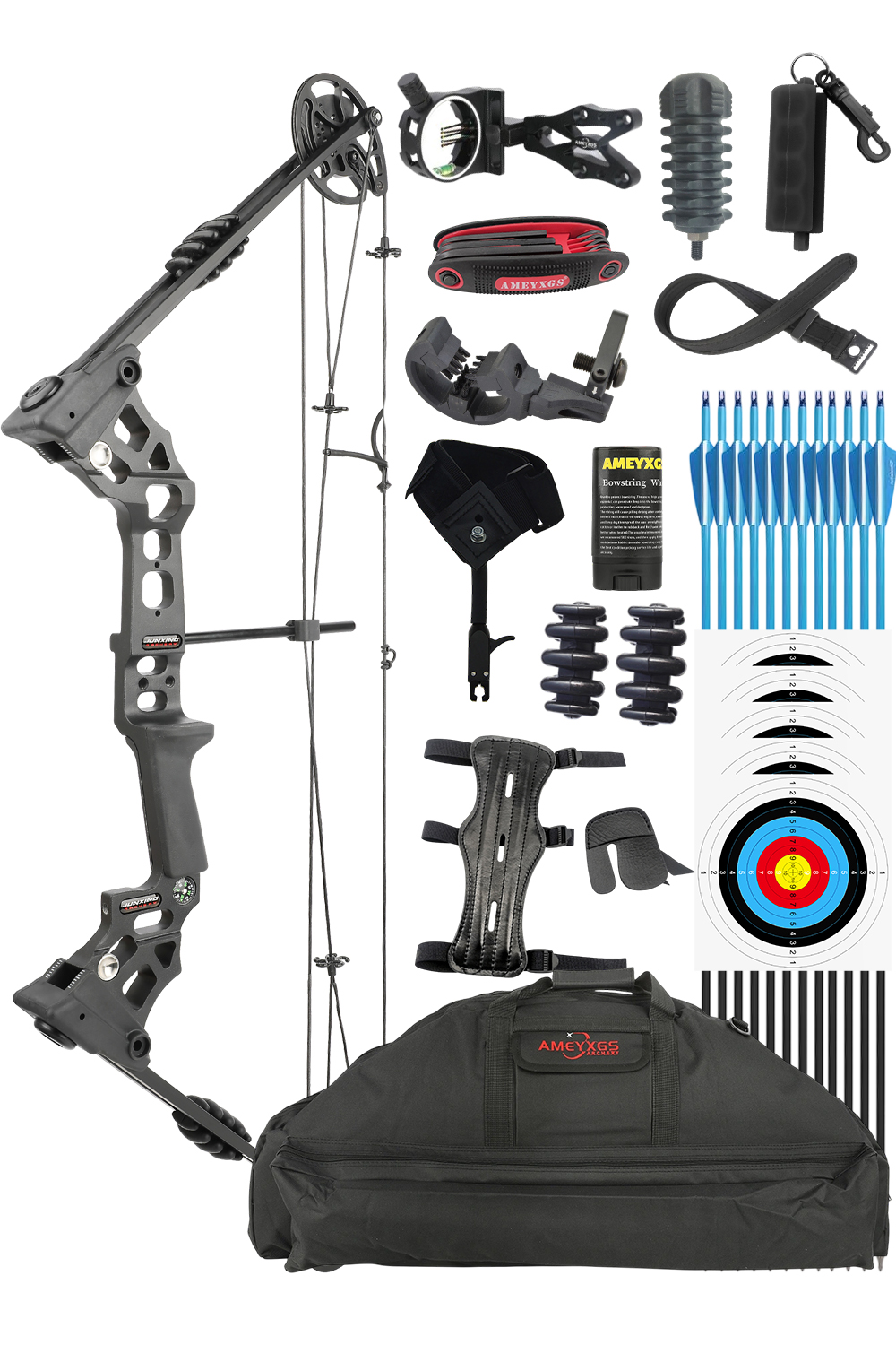 Junxing Dragon X8 20-70Lbs Compound Bow Set for Hunting