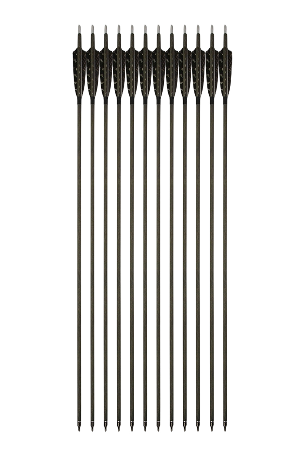 Wood Grain Carbon Arrows 350 Spine – Real Feathers for Precision