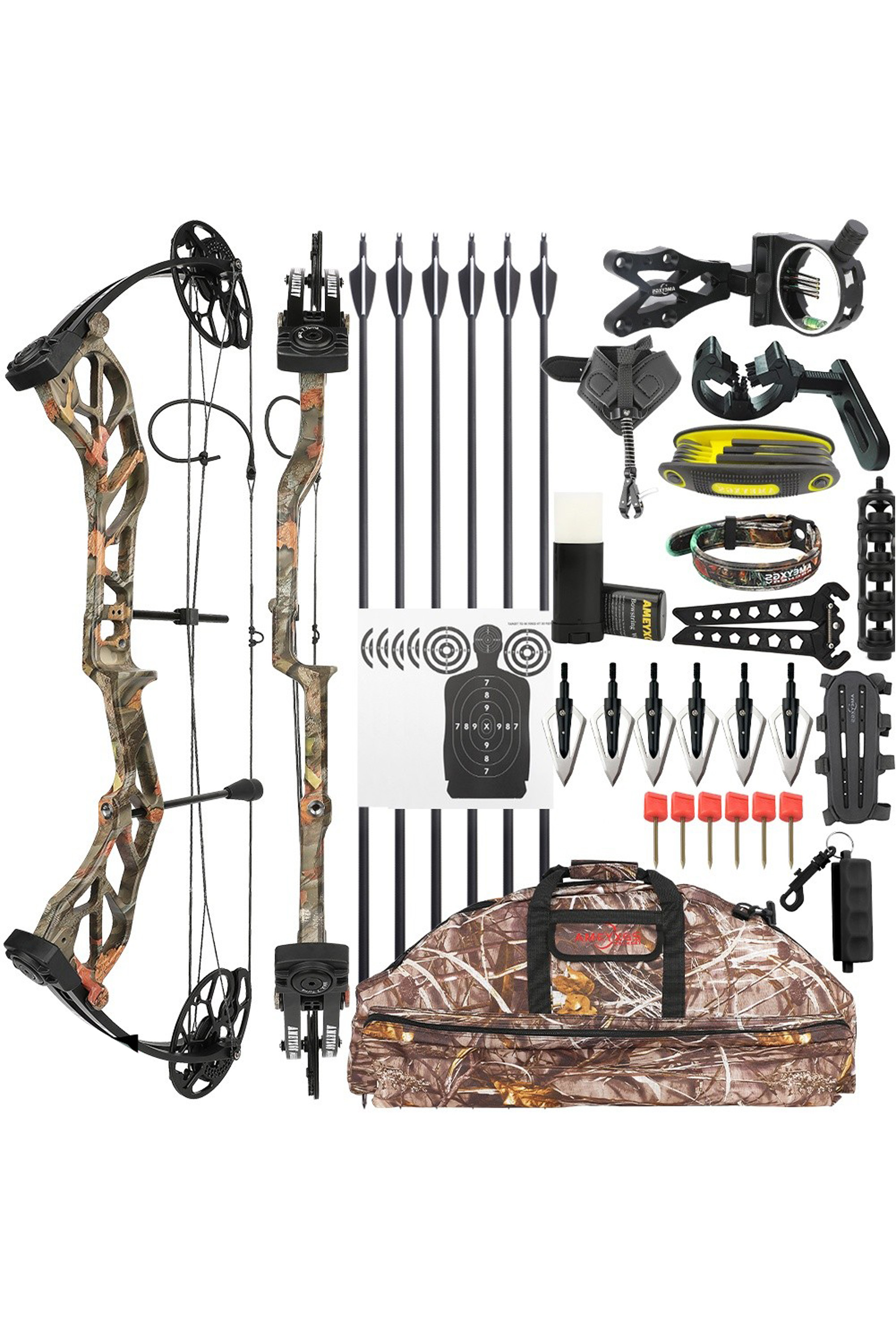 Ameyxgs E8 19-70Lbs Adjustable Compound Bow Set for Hunting