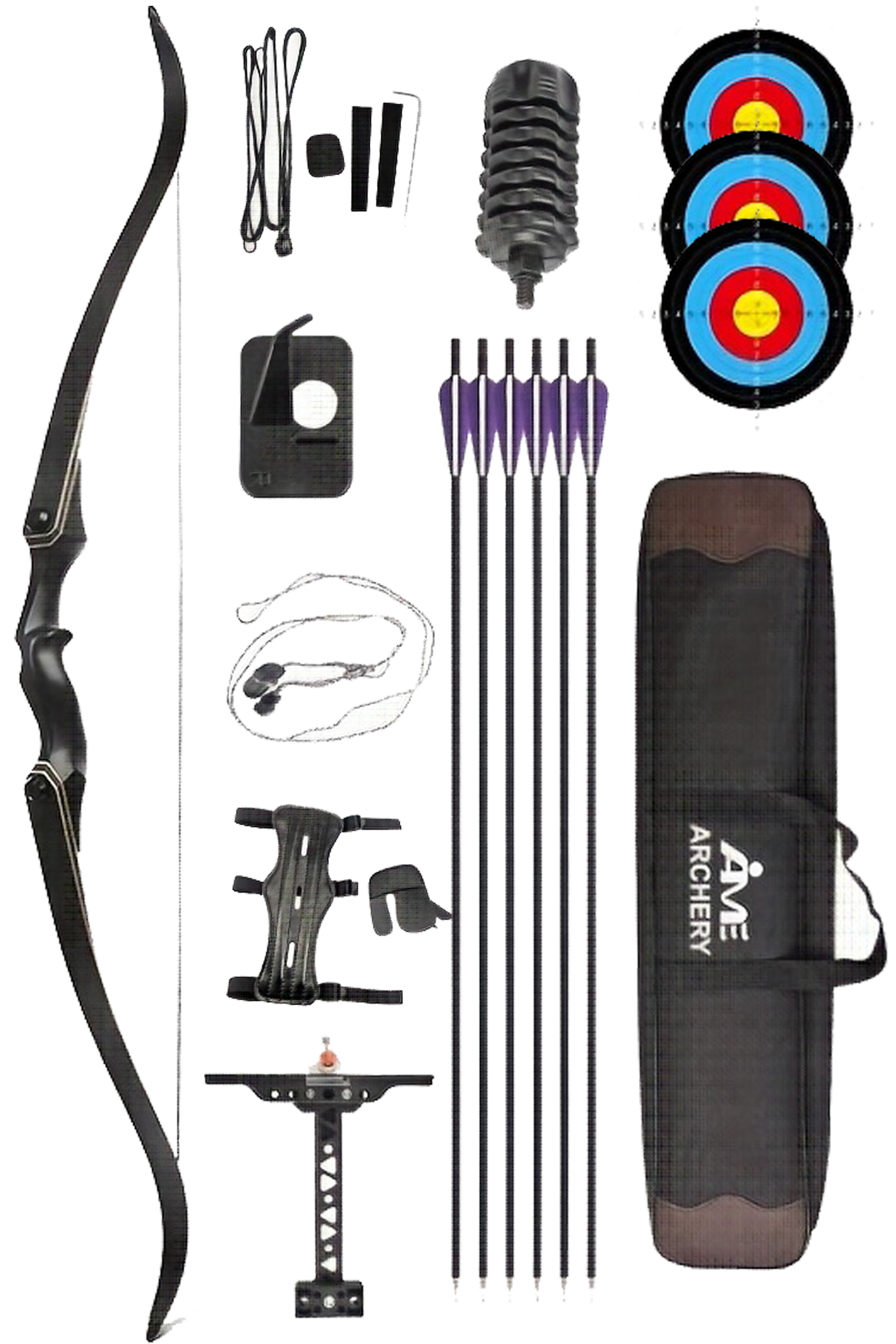 60 inch Archery Recurve Bow Set 40lbs RH Takedown Bow Hunting
