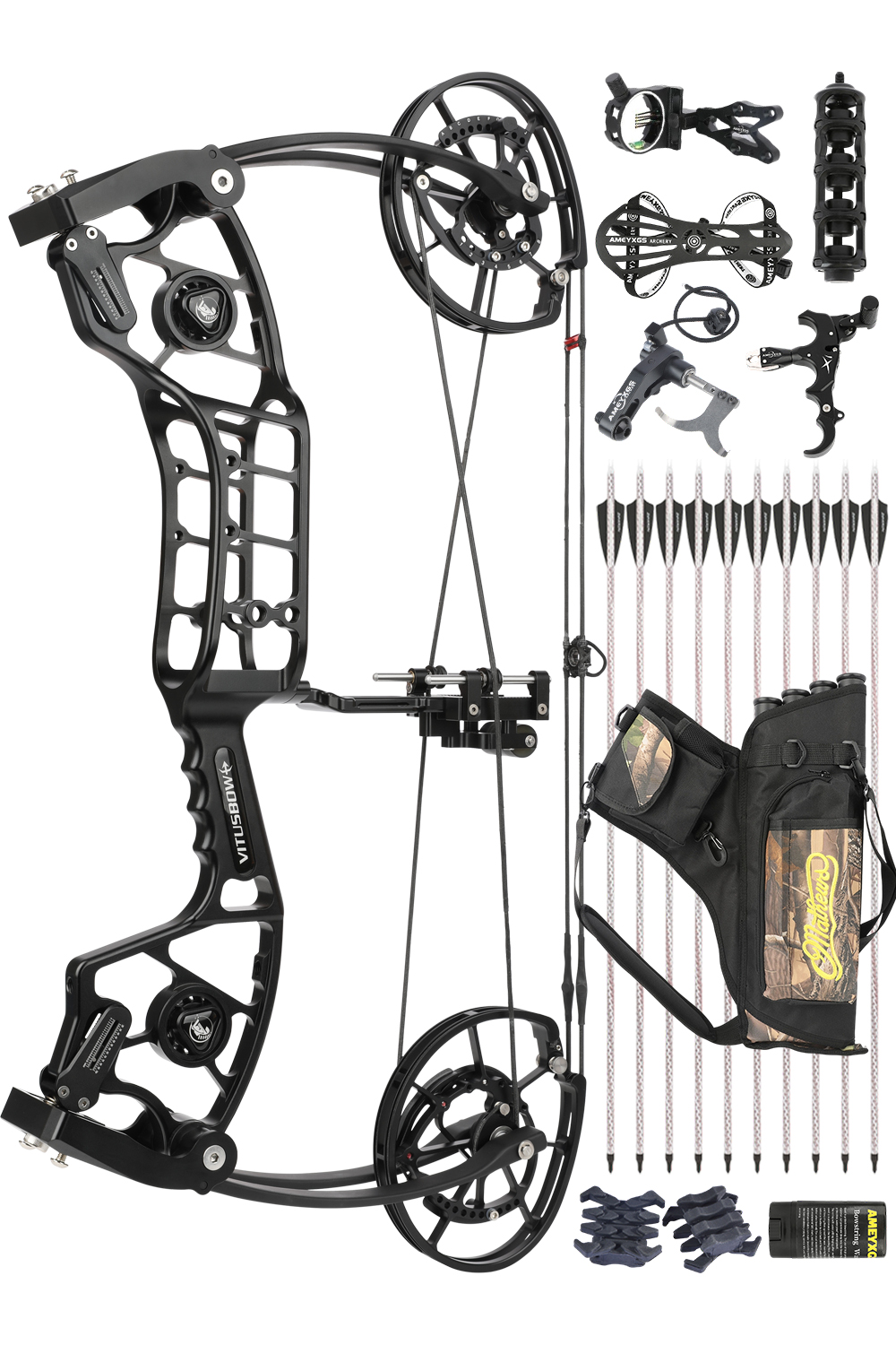 Vitus Max 30-80Lbs Dual Purpose Compound Bow Set Archery Steel Ball-Lokearchery