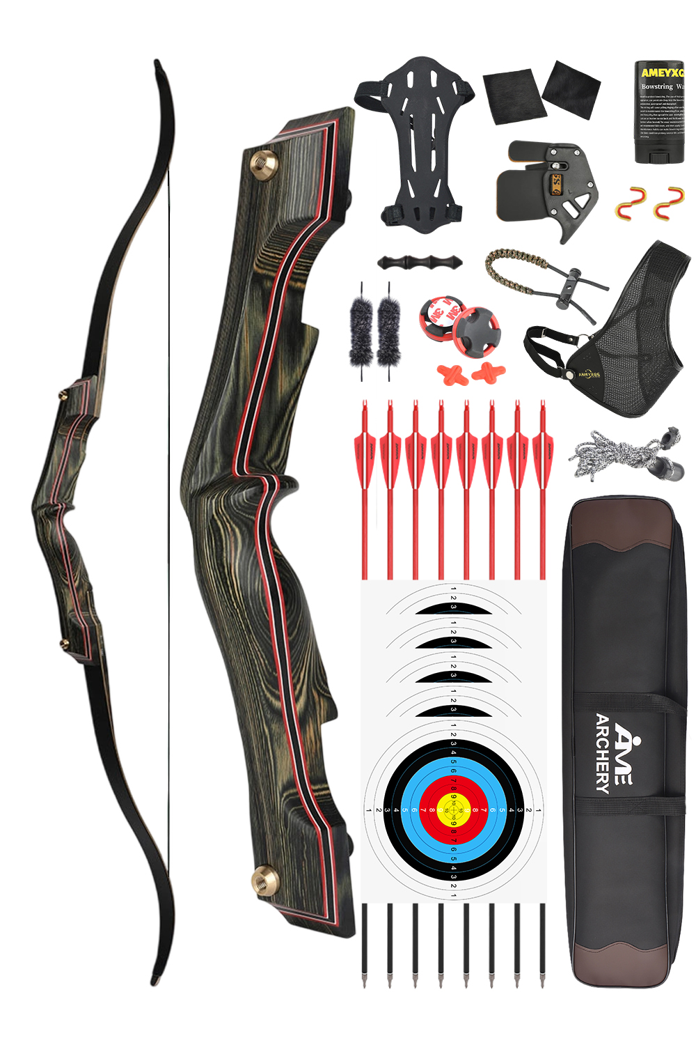 Lokearchery 30-60Lbs CNC Reverse Hunting Recurve Bow Set