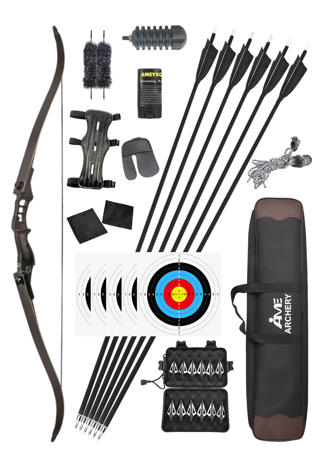 Junxing F177 30-50Lbs Takedown Recurve Bow for Target Shooting & Hunting