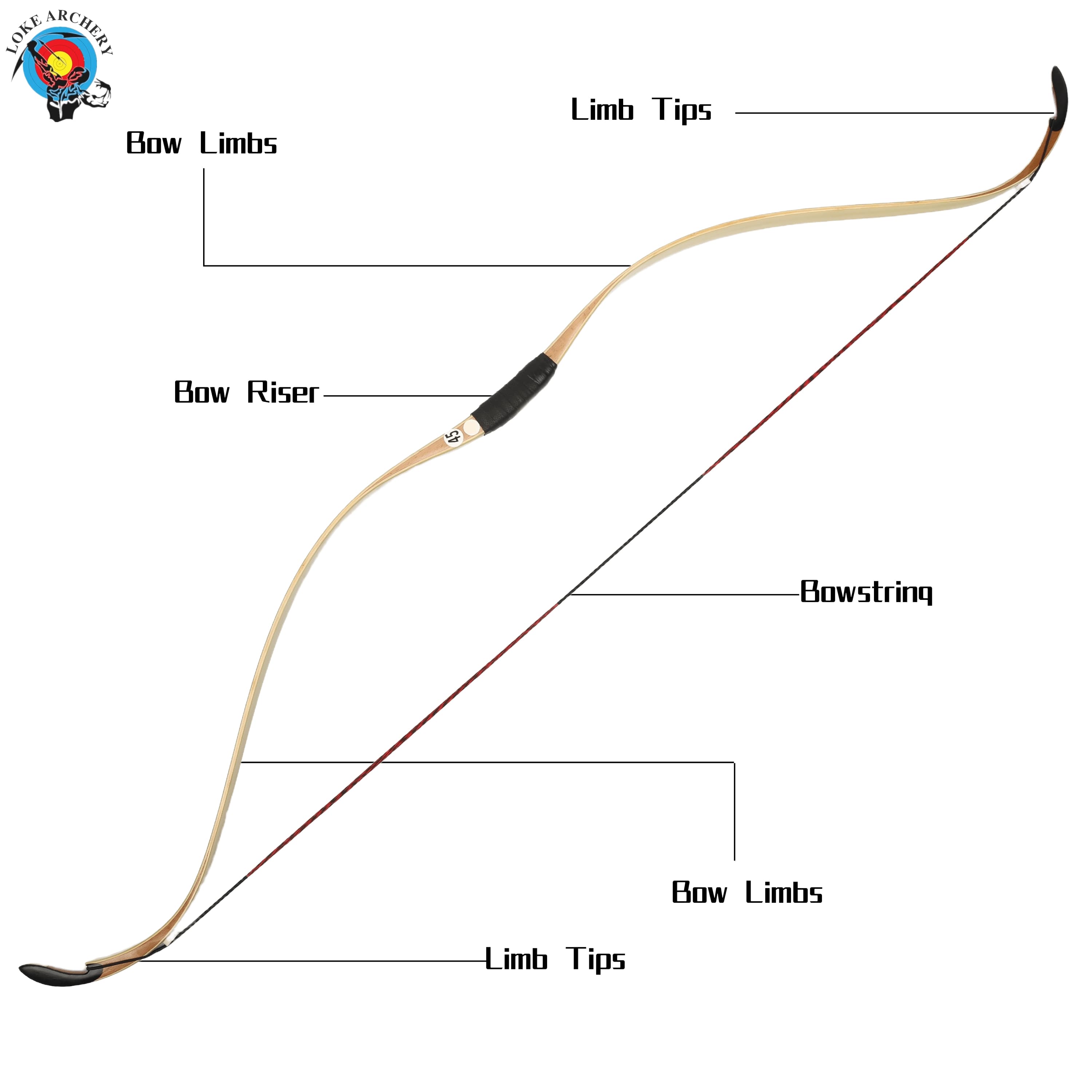 Archery Traditional Bow 20-45lbs Recurve Longbow Hunting Target