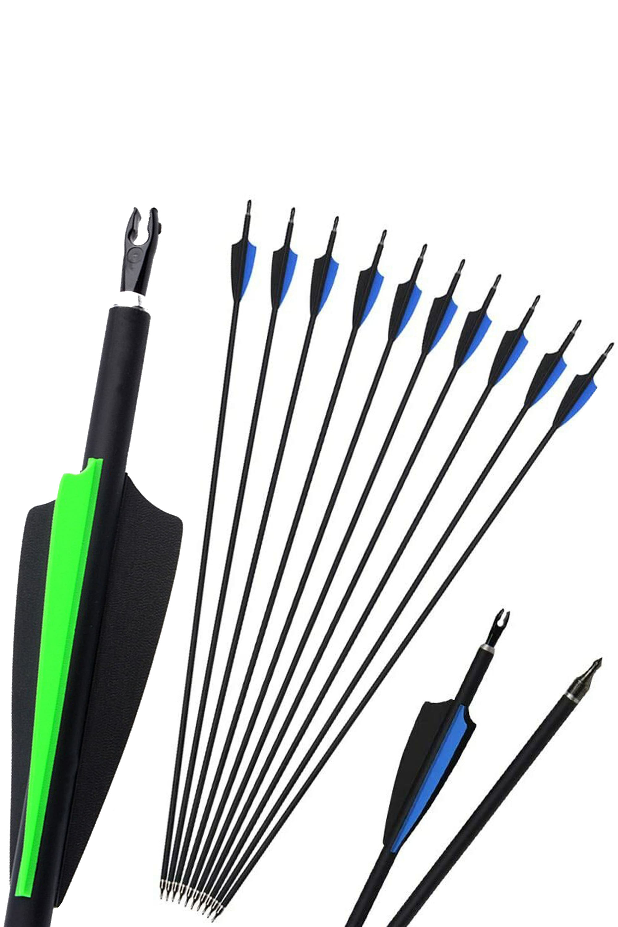 12X 30" Archery Carbon Arrow SP500 Arrowhead Point Tip Shooting Hunting