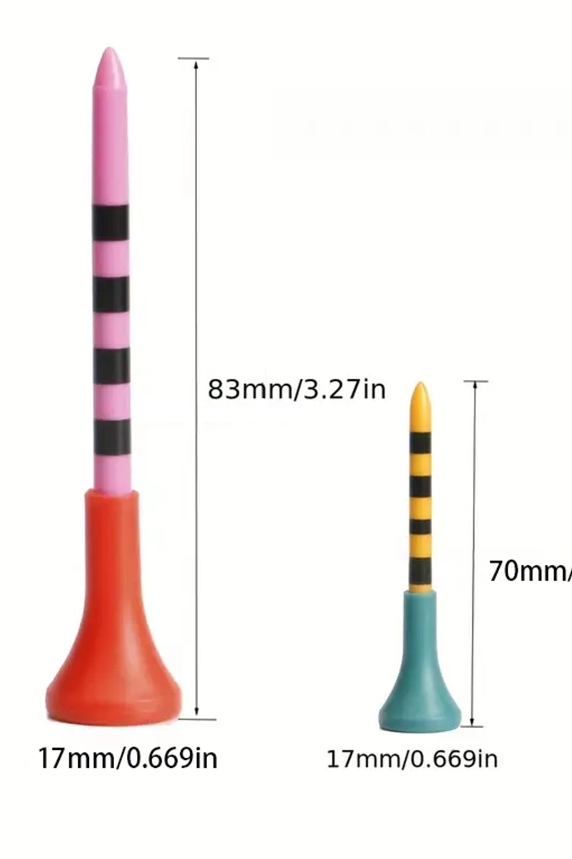 Golf Tee Colored Unbreakable 70/83mm Professional Holder Friction 50x  