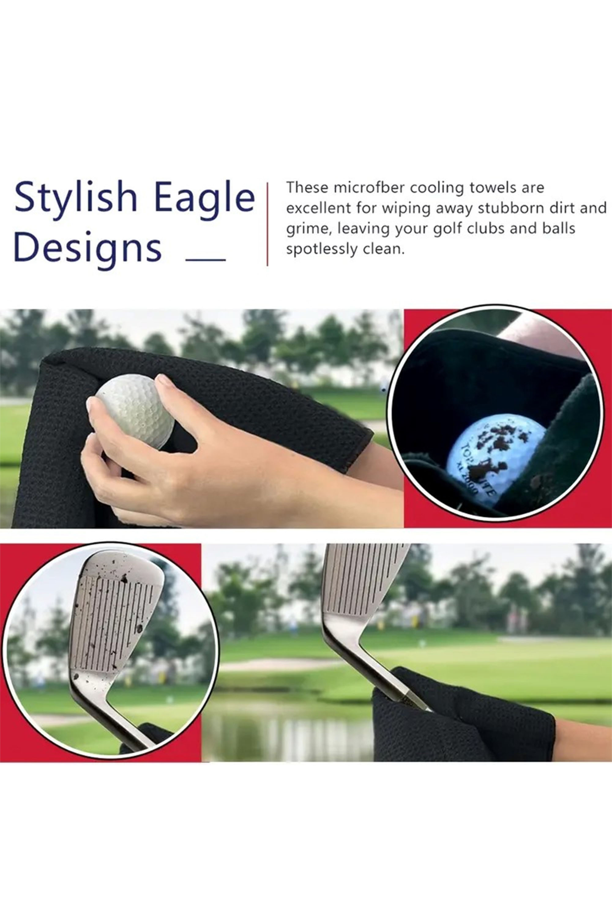 Towel Clean Golf Clubs Ball Soft  Absorbent Embroidered 40*60cm 