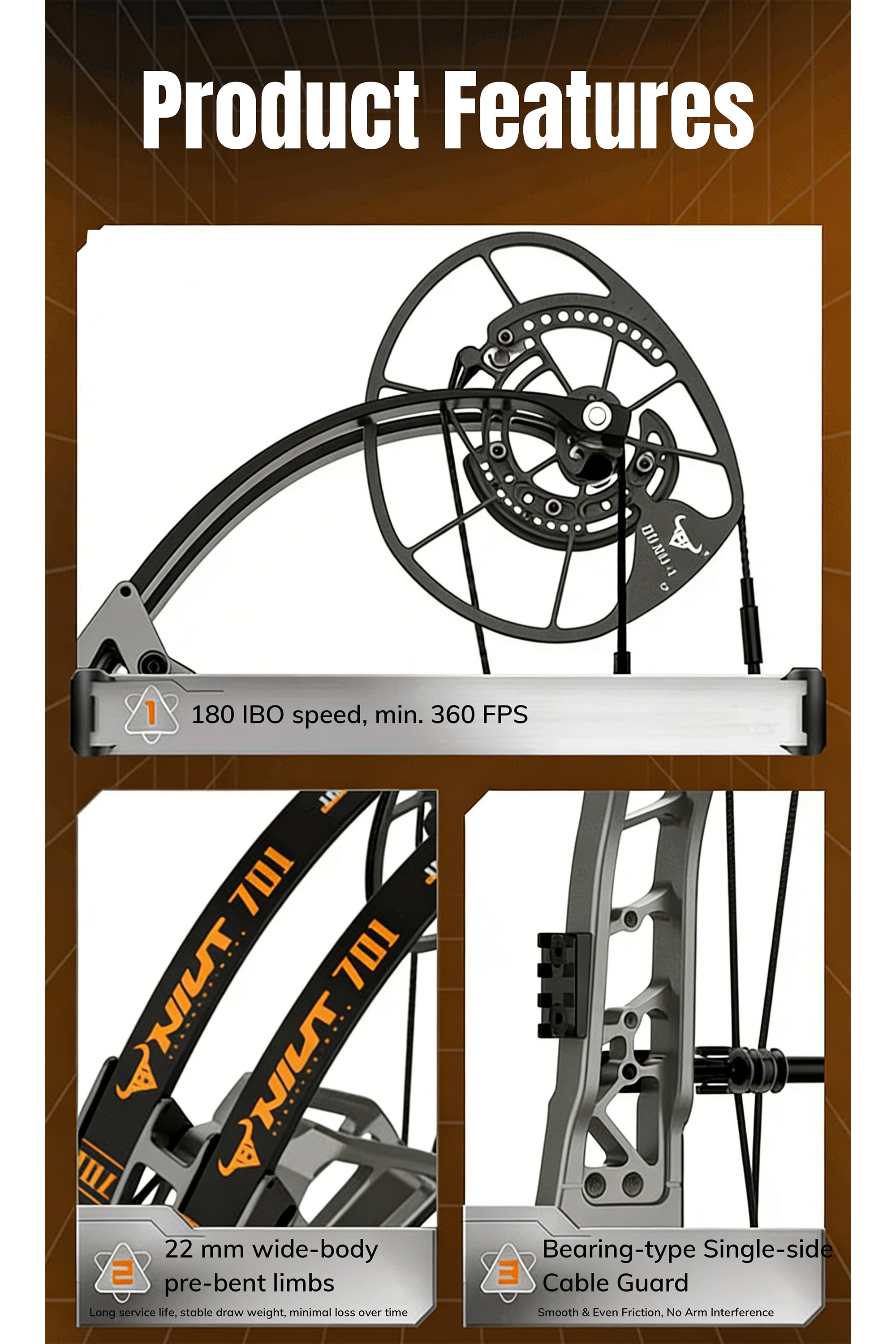 ROBIN KING 701 0-70 Compound Bow Set CNC Aluminum Alloy Hunting 