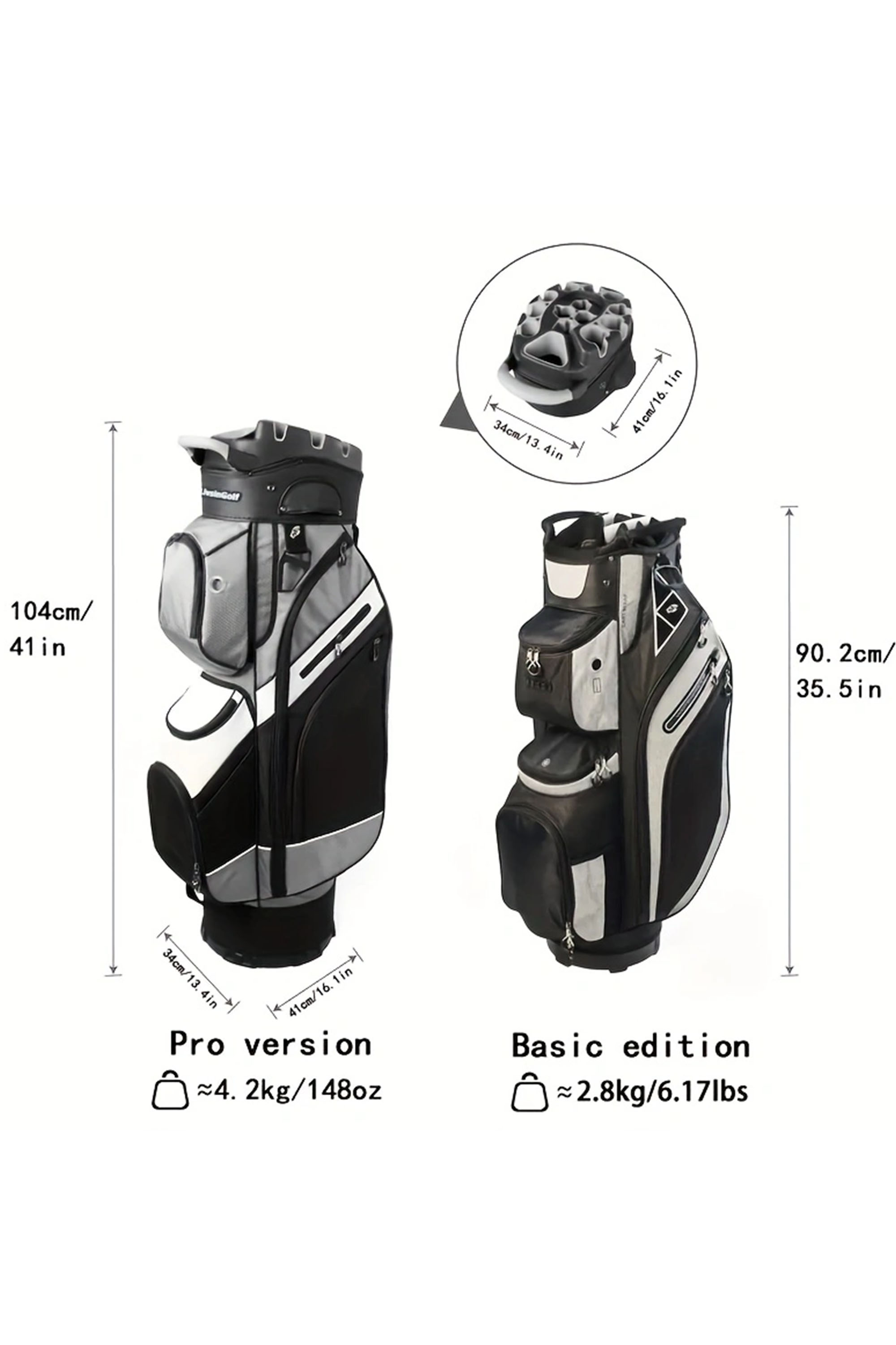 14-Way Dividers 7 Pocket Golf Club Bag Polyester Course Use Case 