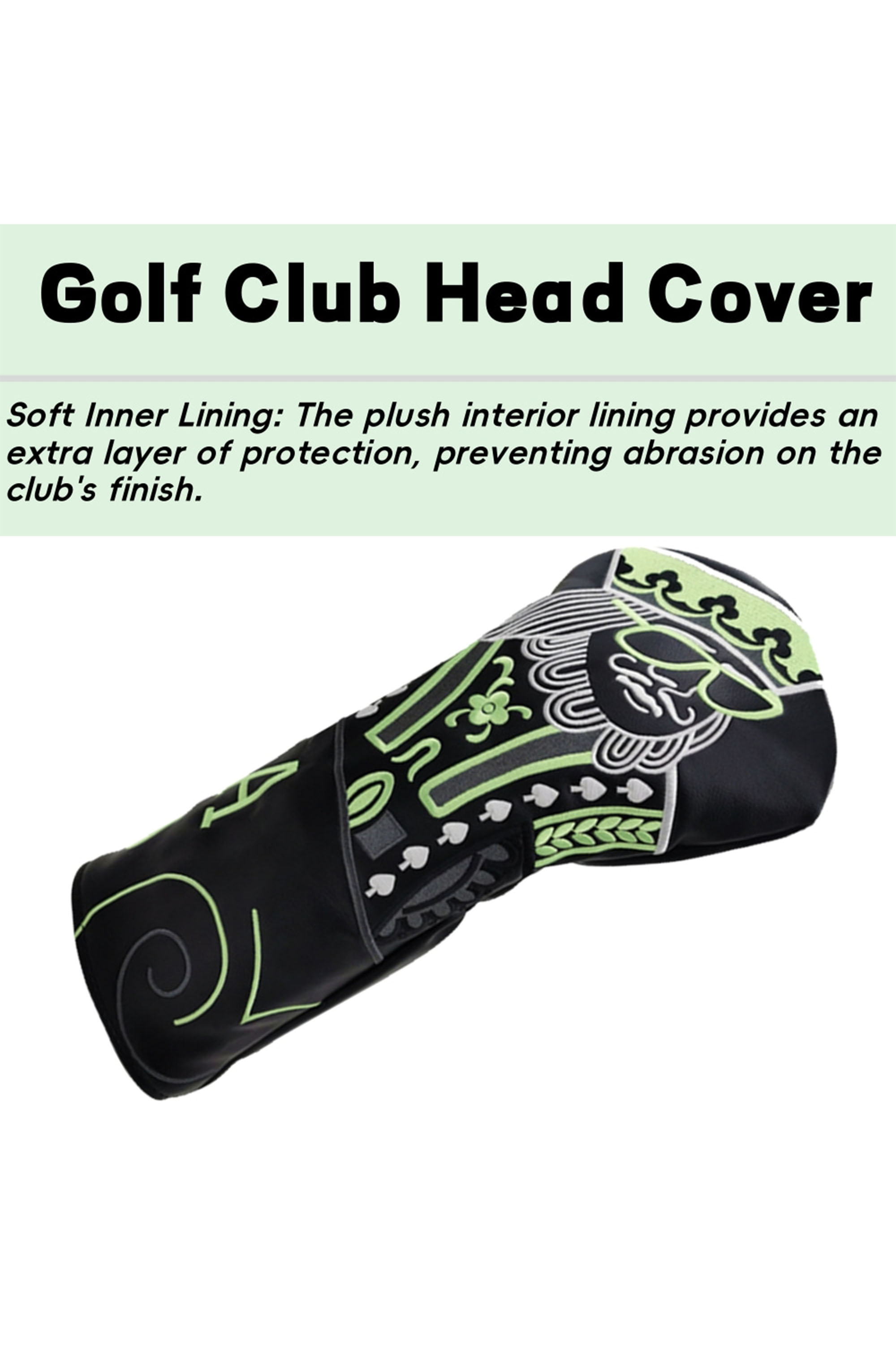 Golf Club Head Covers PU Fabric Hybrid Driver Fairway Wood Putter