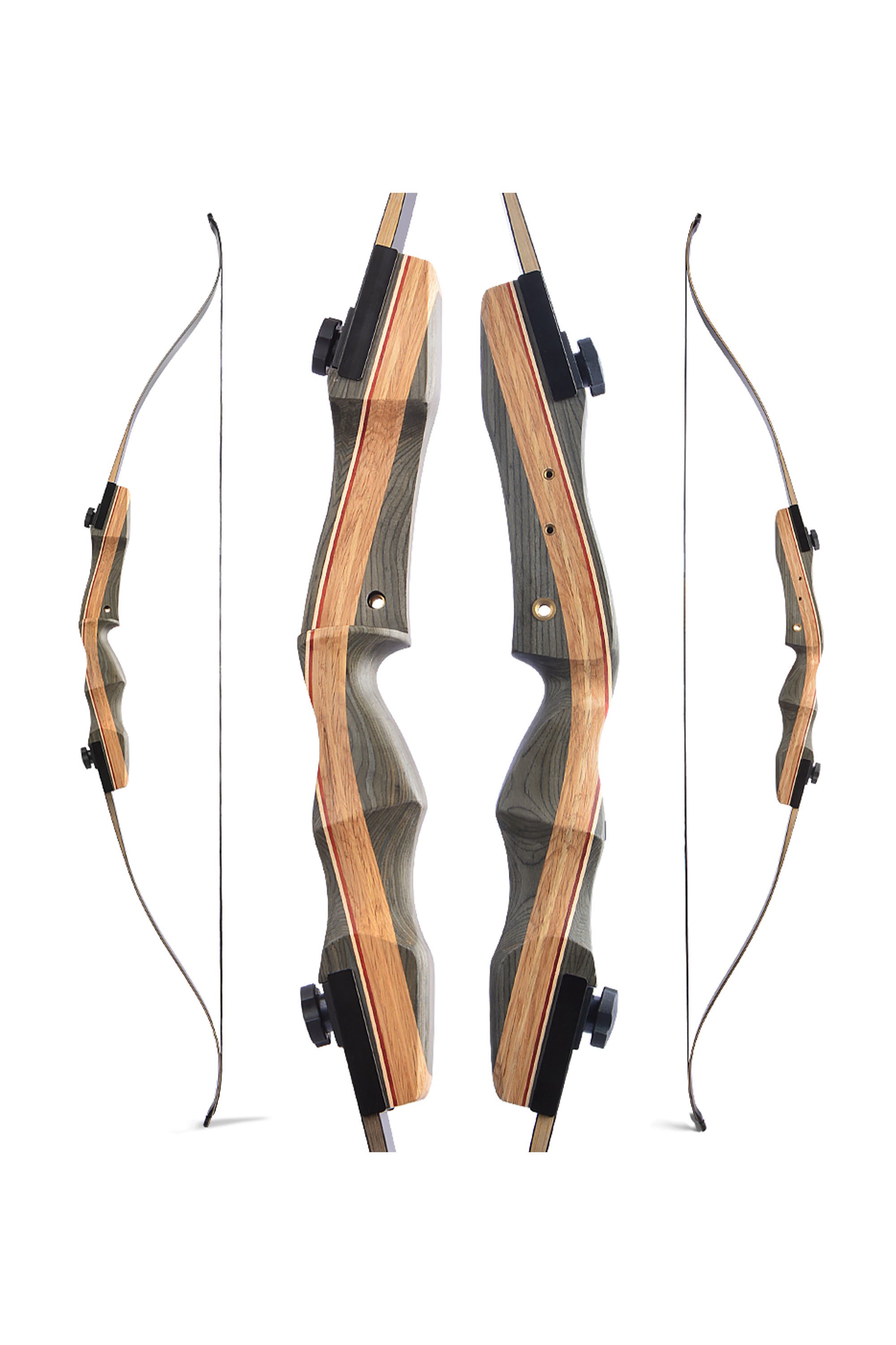 62" Takedown Recurve Bow, 19" Tech Wood Riser, Quick-Plug Design, 50 lbs
