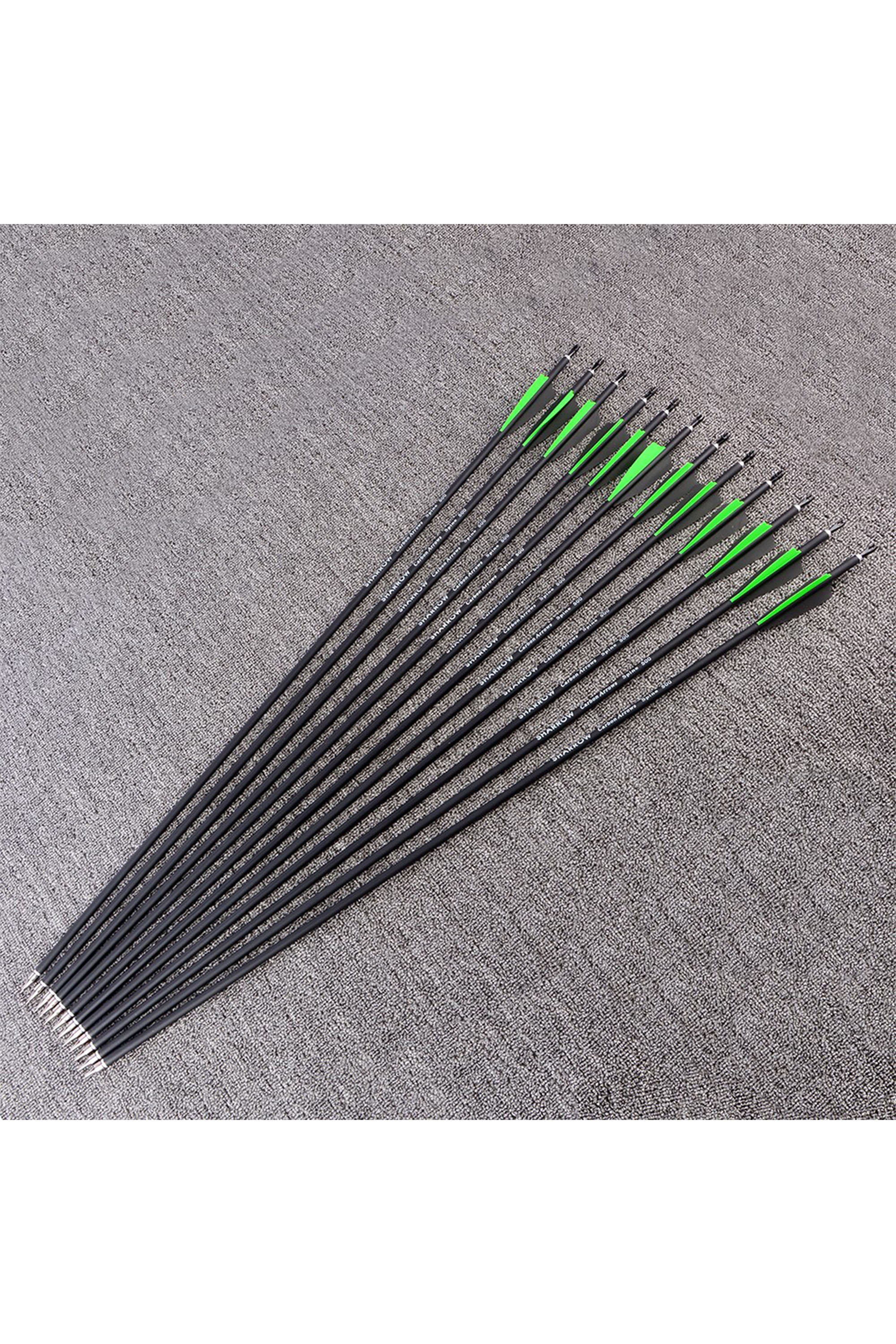 12X 30" Archery Carbon Arrow SP500 Arrowhead Point Tip Shooting Hunting