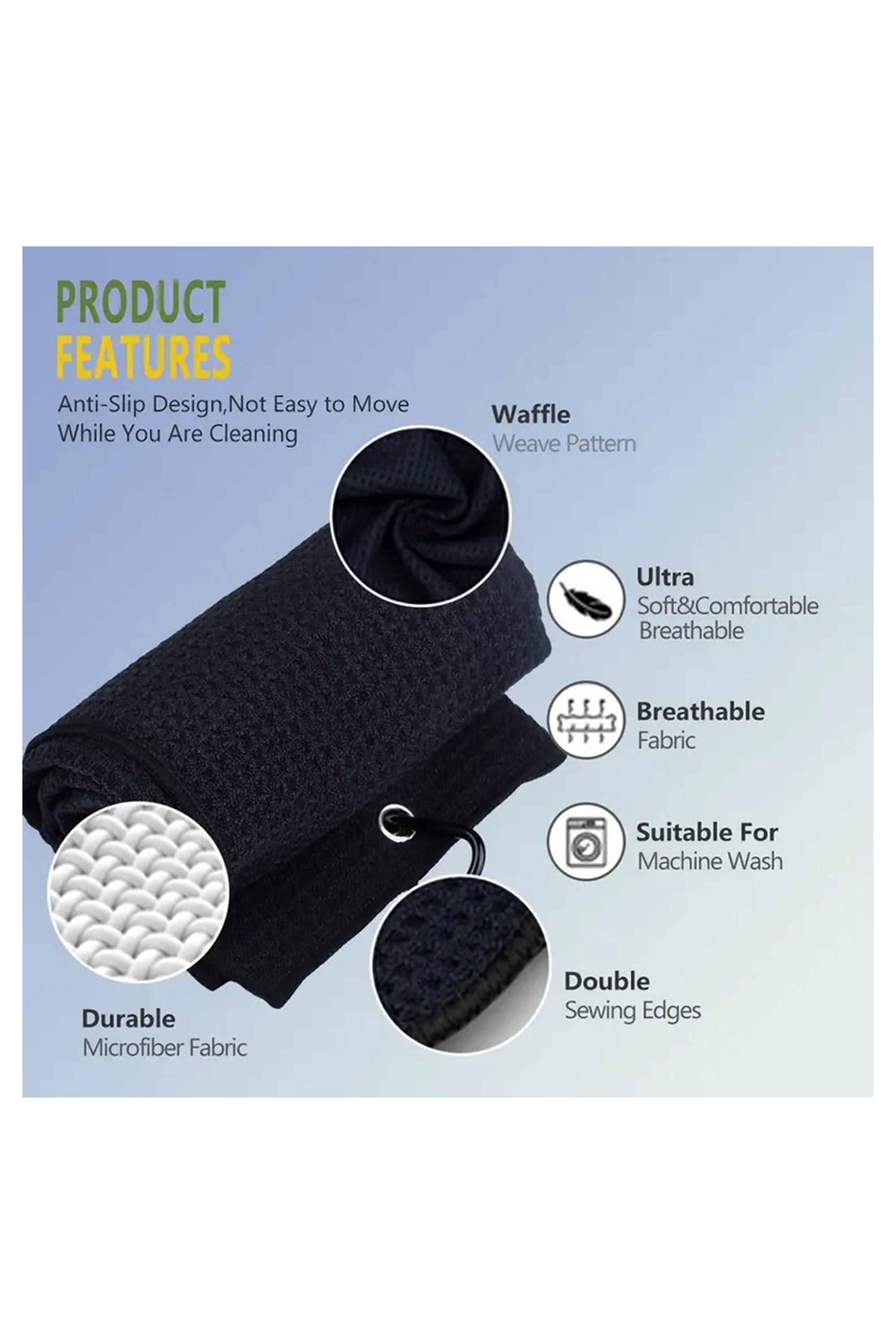 Towel Clean Golf Clubs Ball Soft  Absorbent Embroidered 40*60cm 