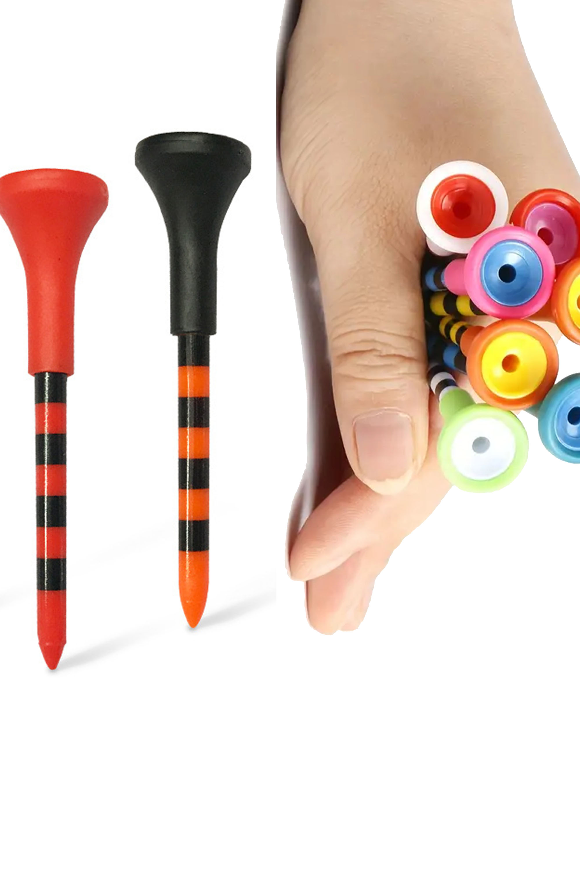 Golf Tee Colored Unbreakable 70/83mm Professional Holder Friction 50x  