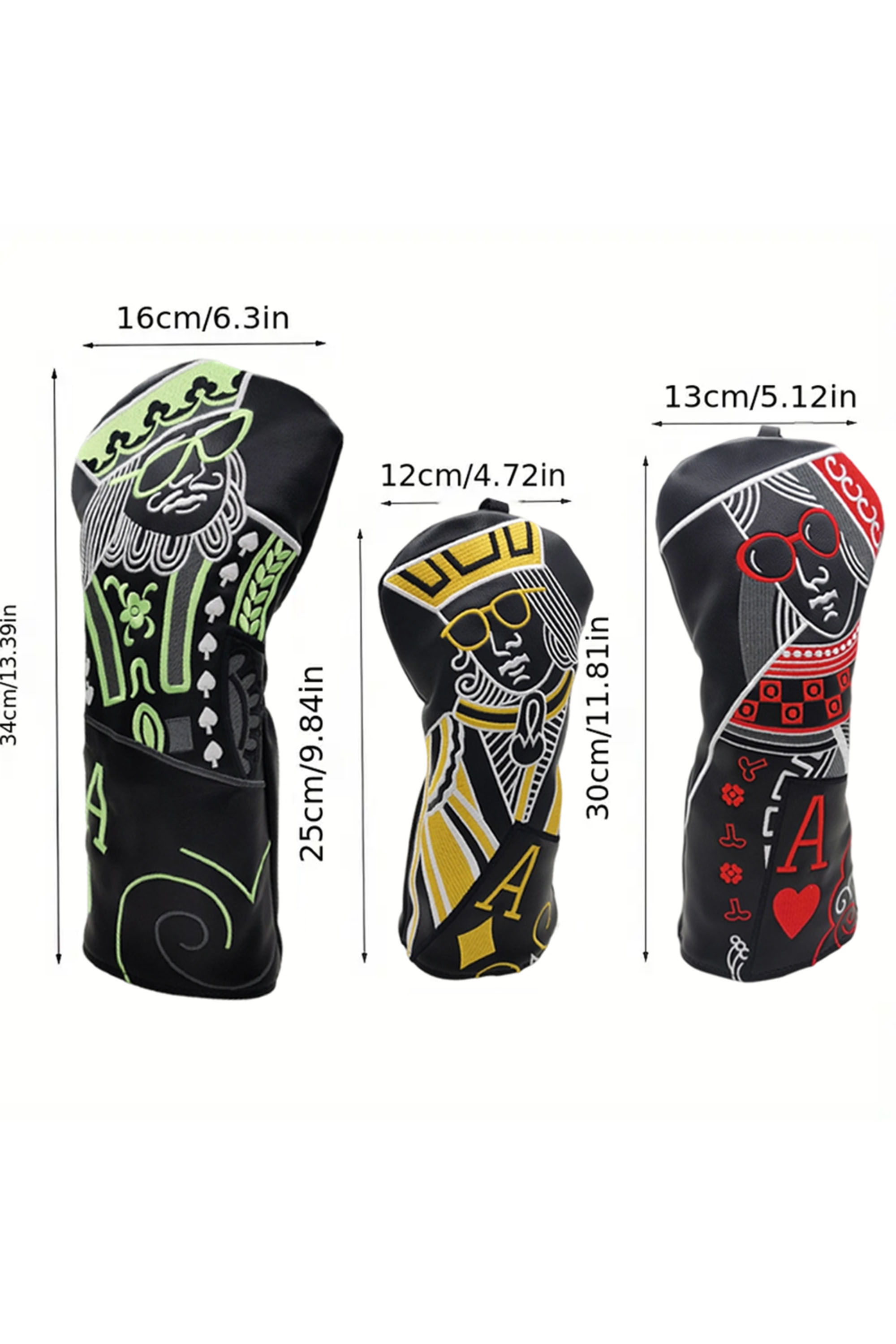 Golf Club Head Covers PU Fabric Hybrid Driver Fairway Wood Putter