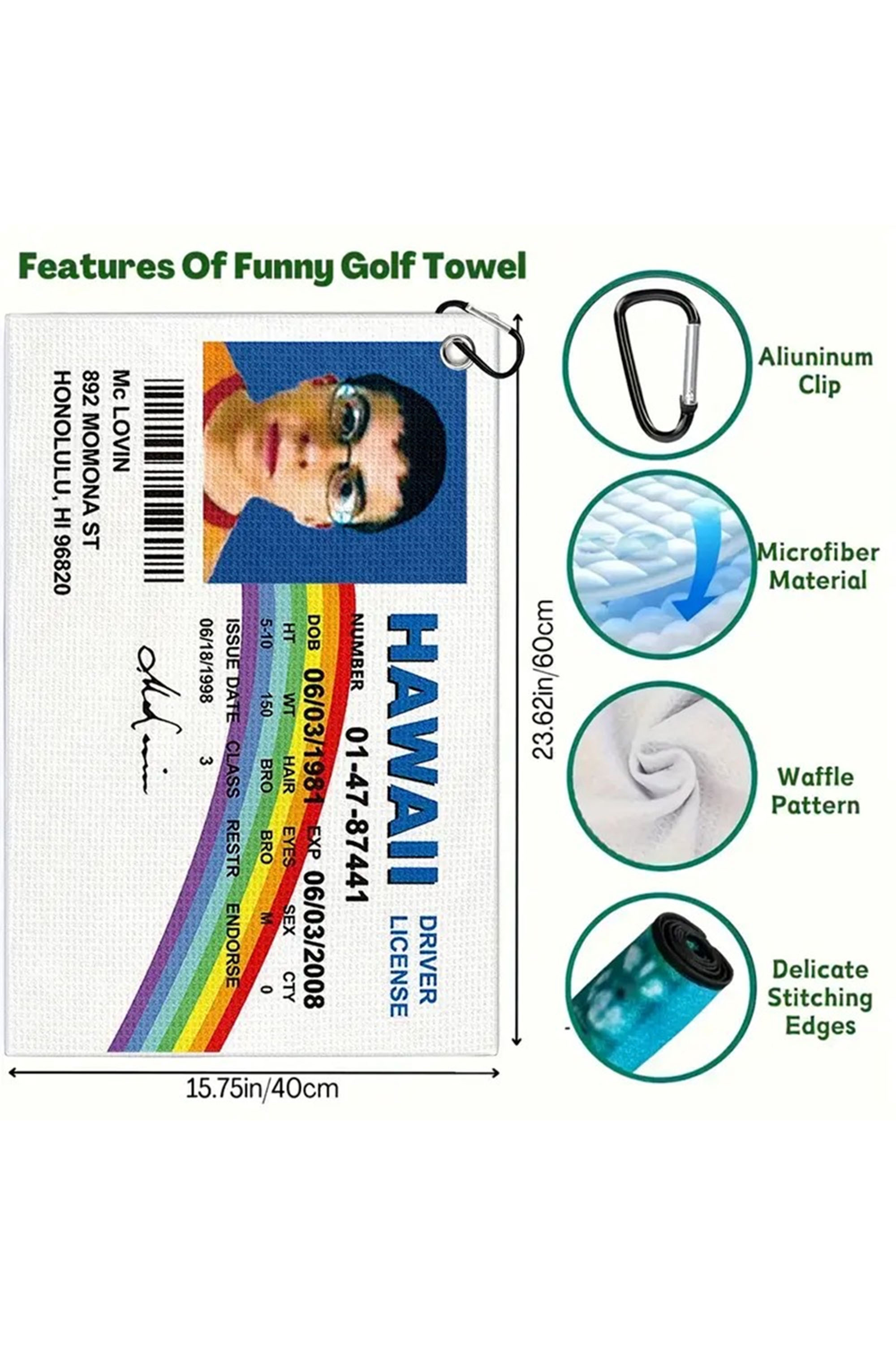 High Polyester Golf Towel Printed Bags Golfers Wiping Golf Clubs