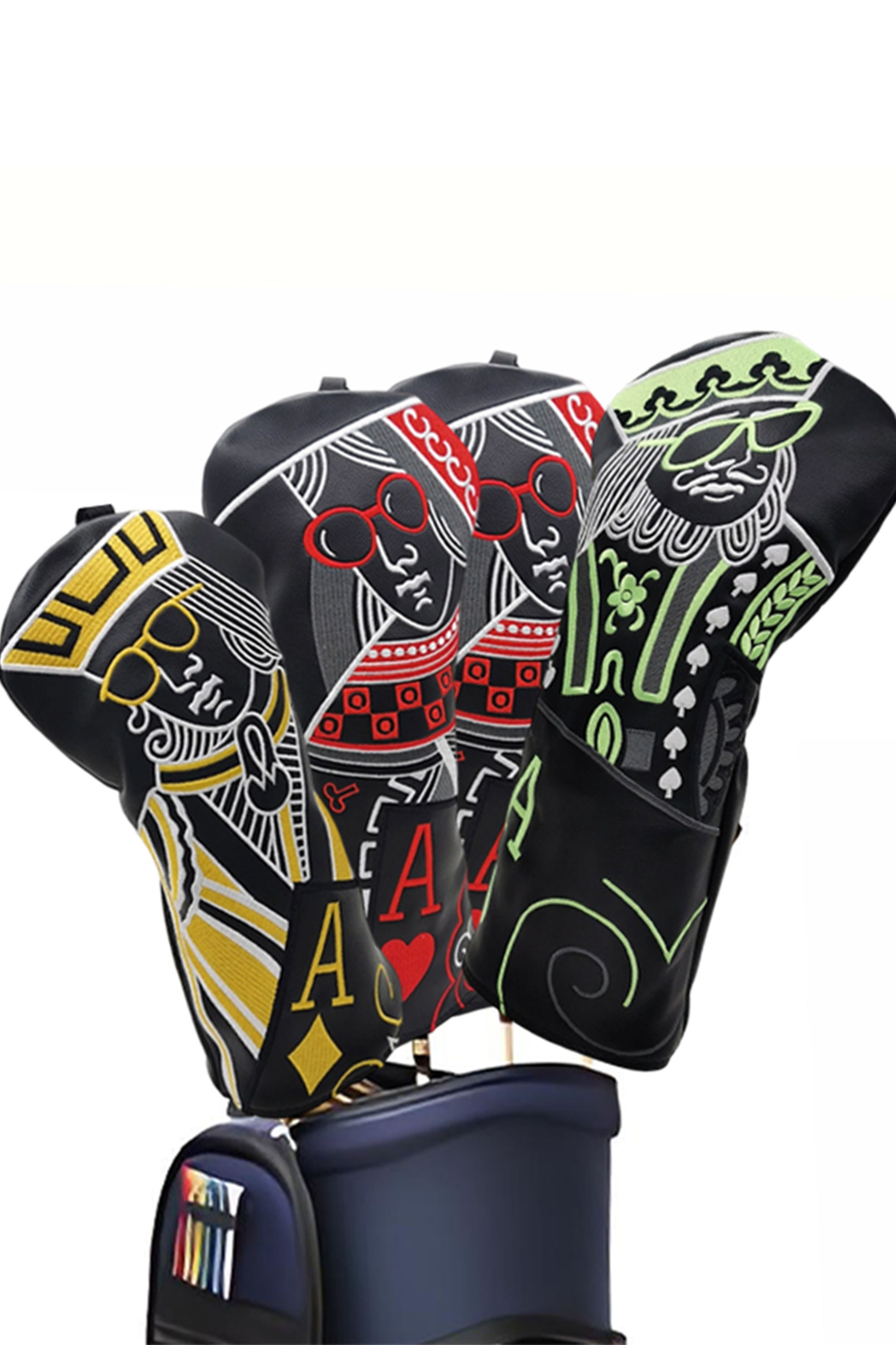 Golf Club Head Covers PU Fabric Hybrid Driver Fairway Wood Putter