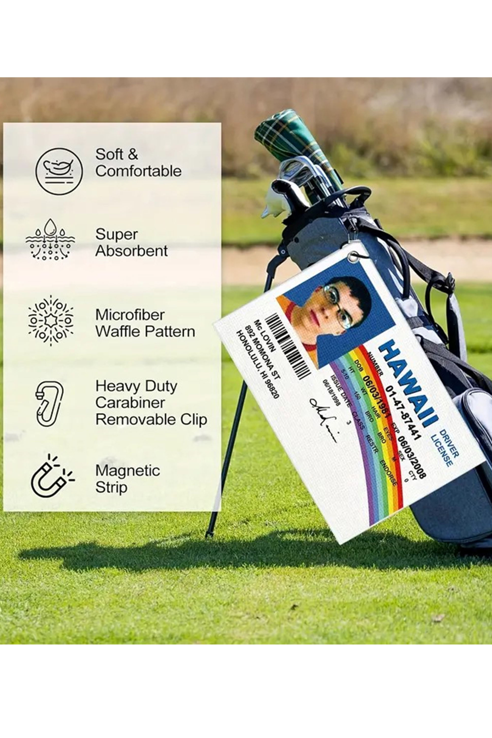 High Polyester Golf Towel Printed Bags Golfers Wiping Golf Clubs