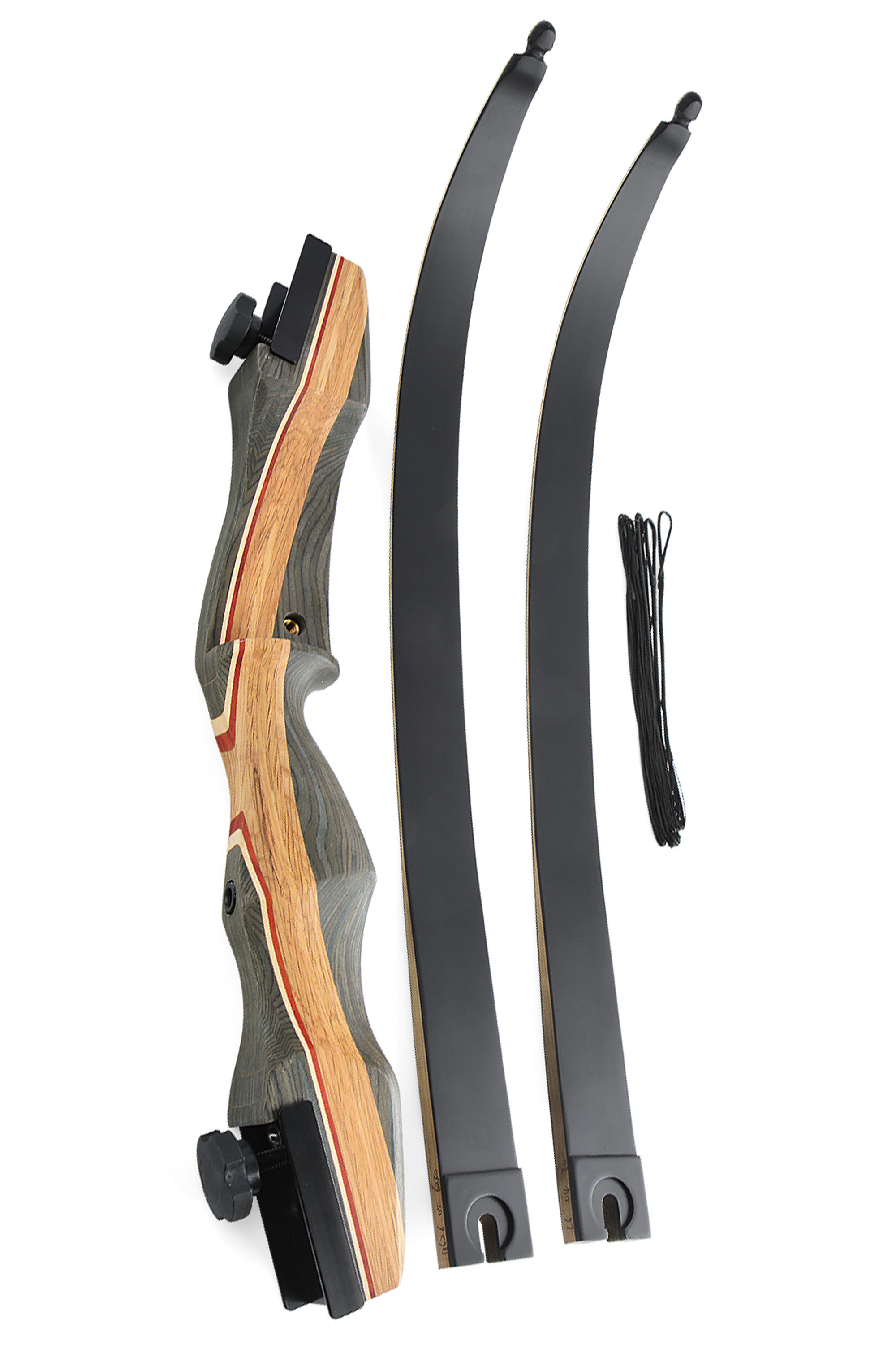 62" Takedown Recurve Bow, 19" Tech Wood Riser, Quick-Plug Design, 50 lbs