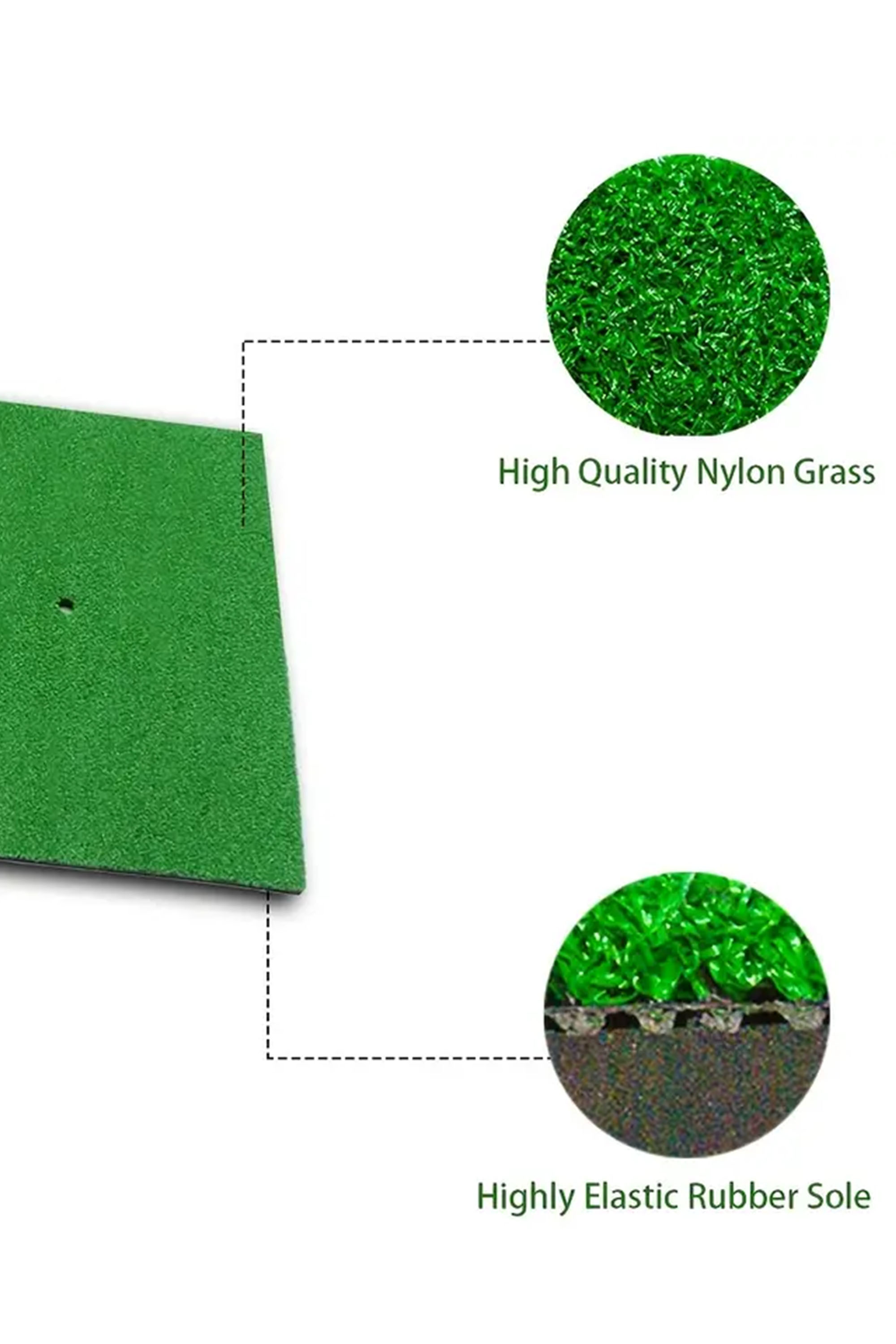 Golf Swing Hitting Mat Artificial Turf Portable Practice Tee 