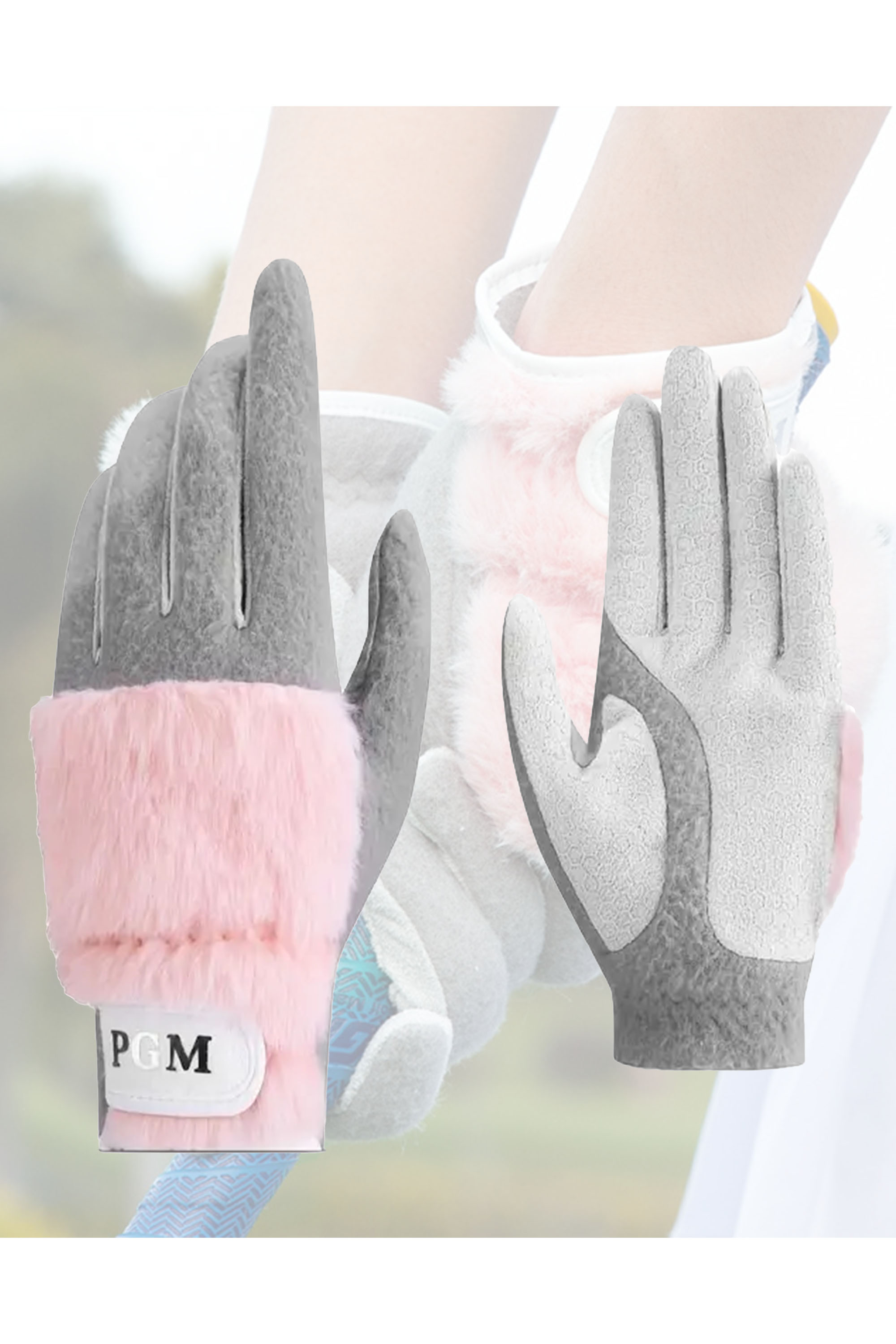 Golf Gloves Imitation Rabbit Fur Plush Thickened Non-Slip Women