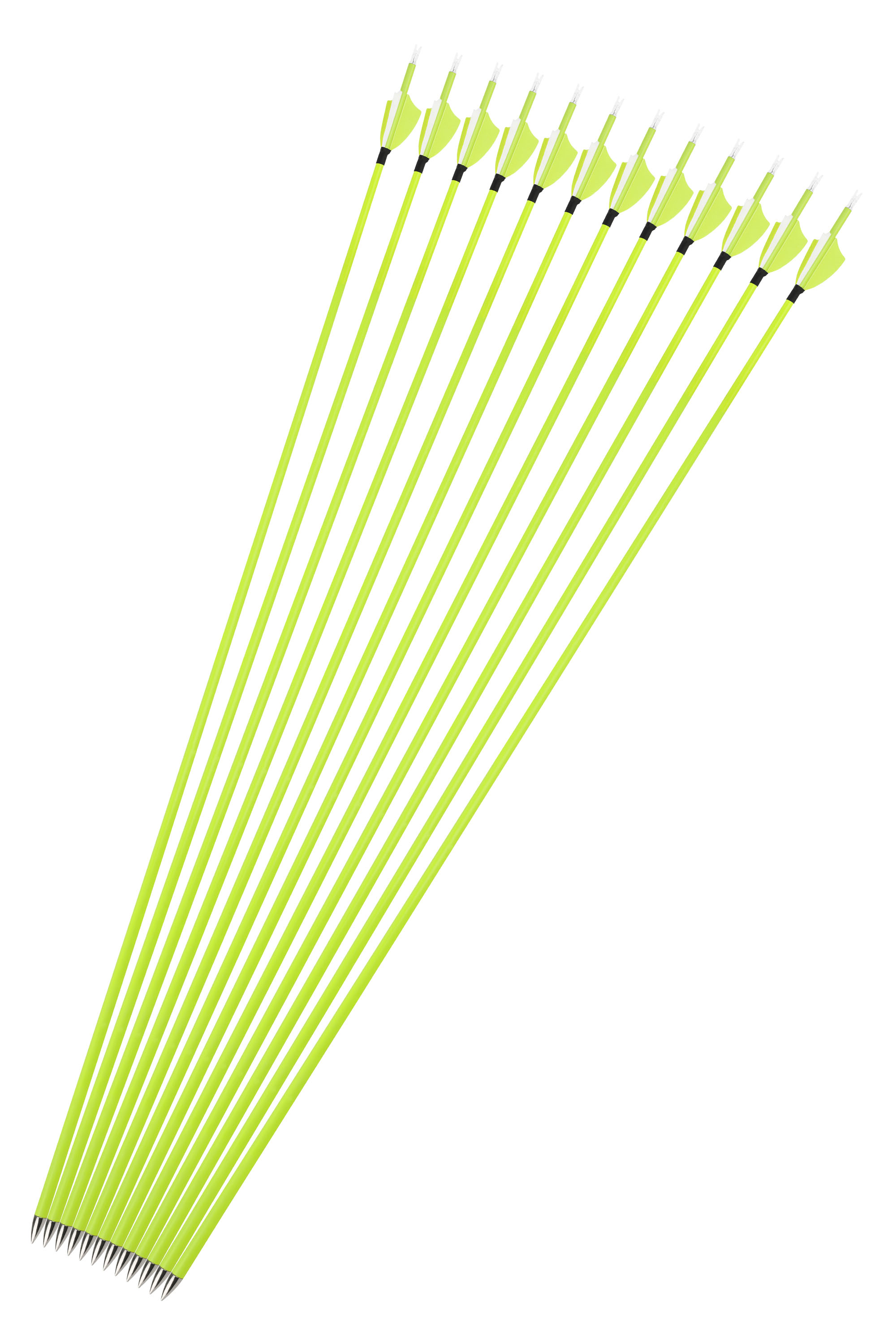 1500 Spine Mixed Carbon Arrows – 30" Length, Yellow Fletching