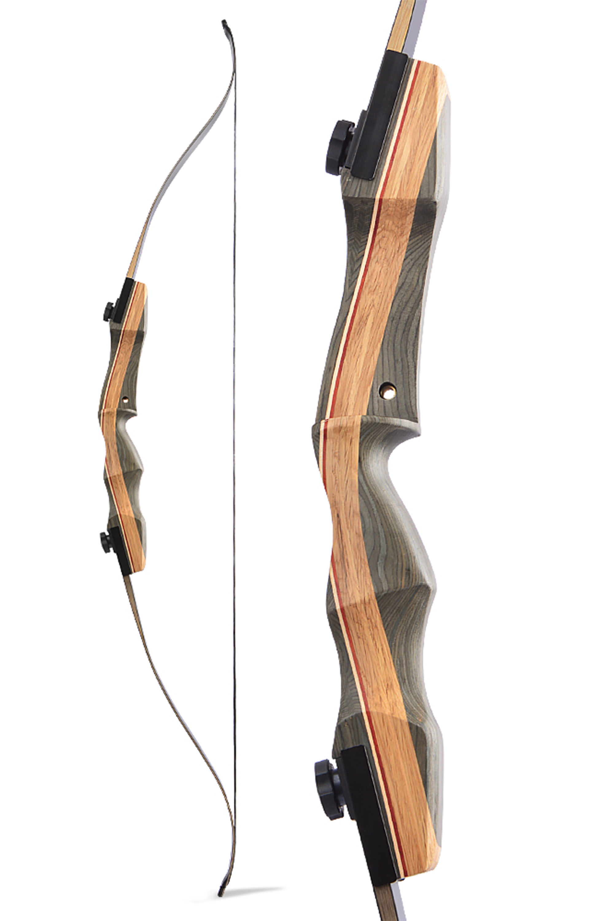 62" Takedown Recurve Bow, 19" Tech Wood Riser, Quick-Plug Design, 50 lbs