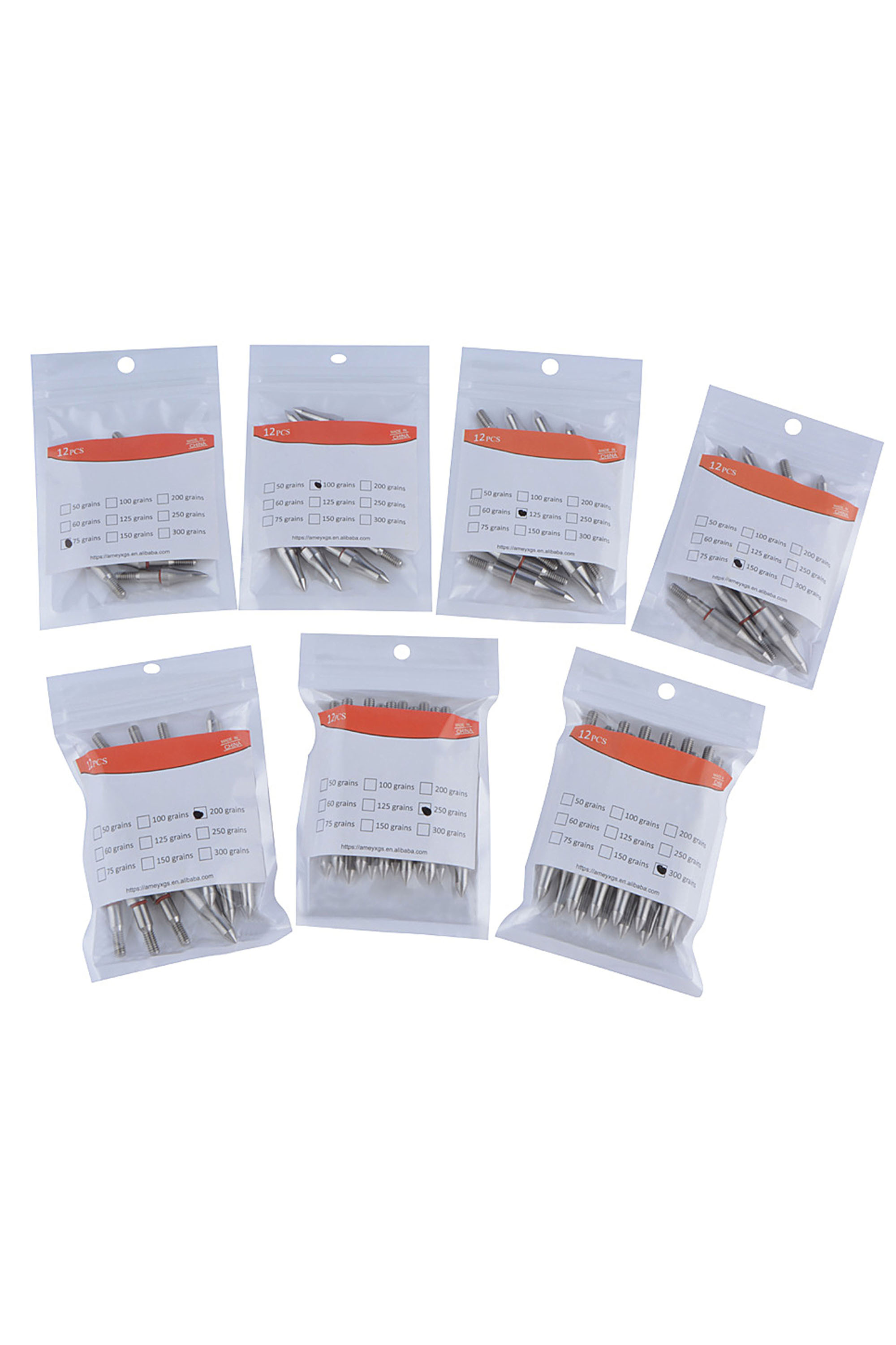 Arrowhead Stainless Steel 100-300gr Screw In Point Archery Hunting 12X 
