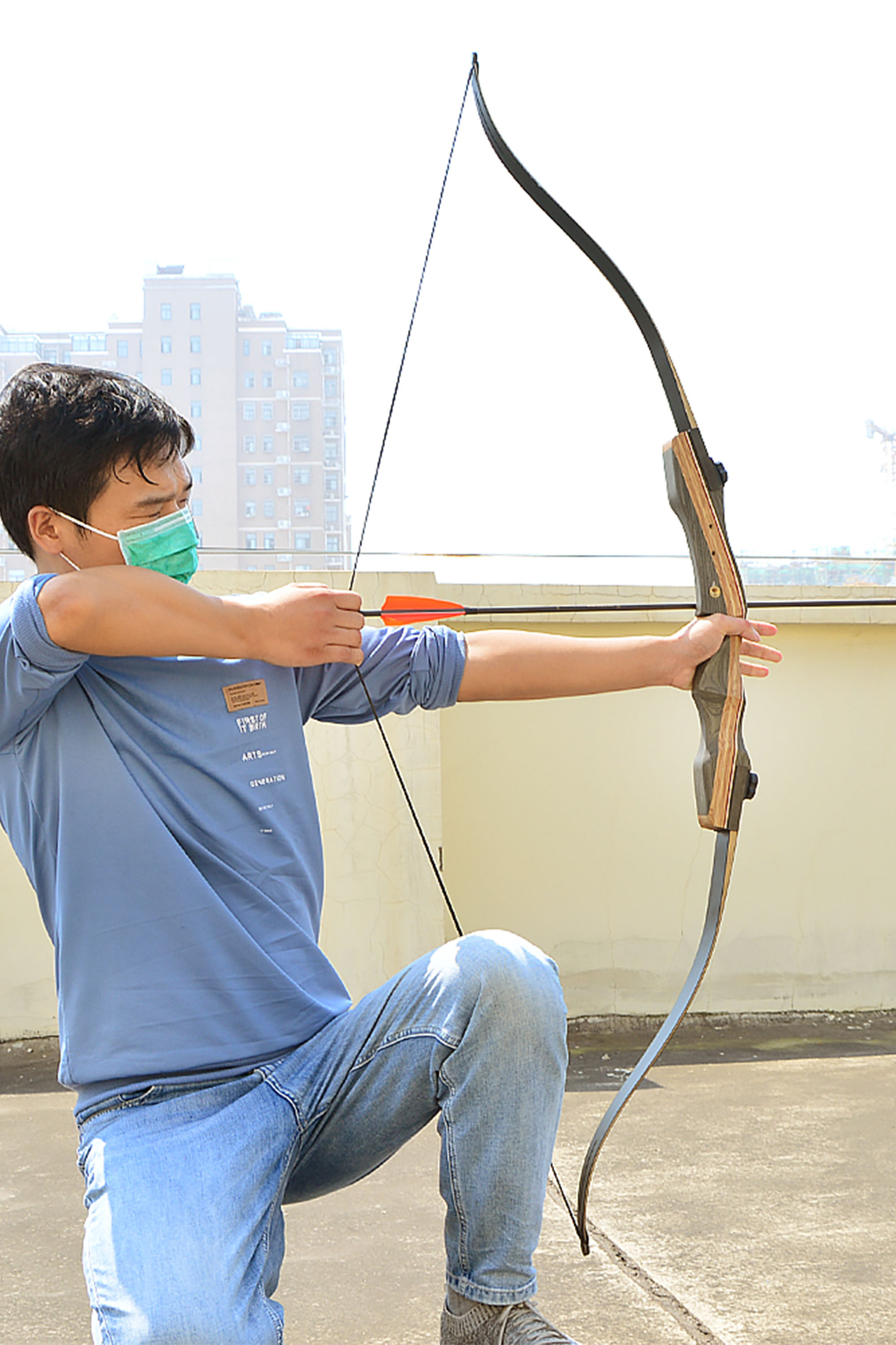 62" Takedown Recurve Bow, 19" Tech Wood Riser, Quick-Plug Design, 50 lbs