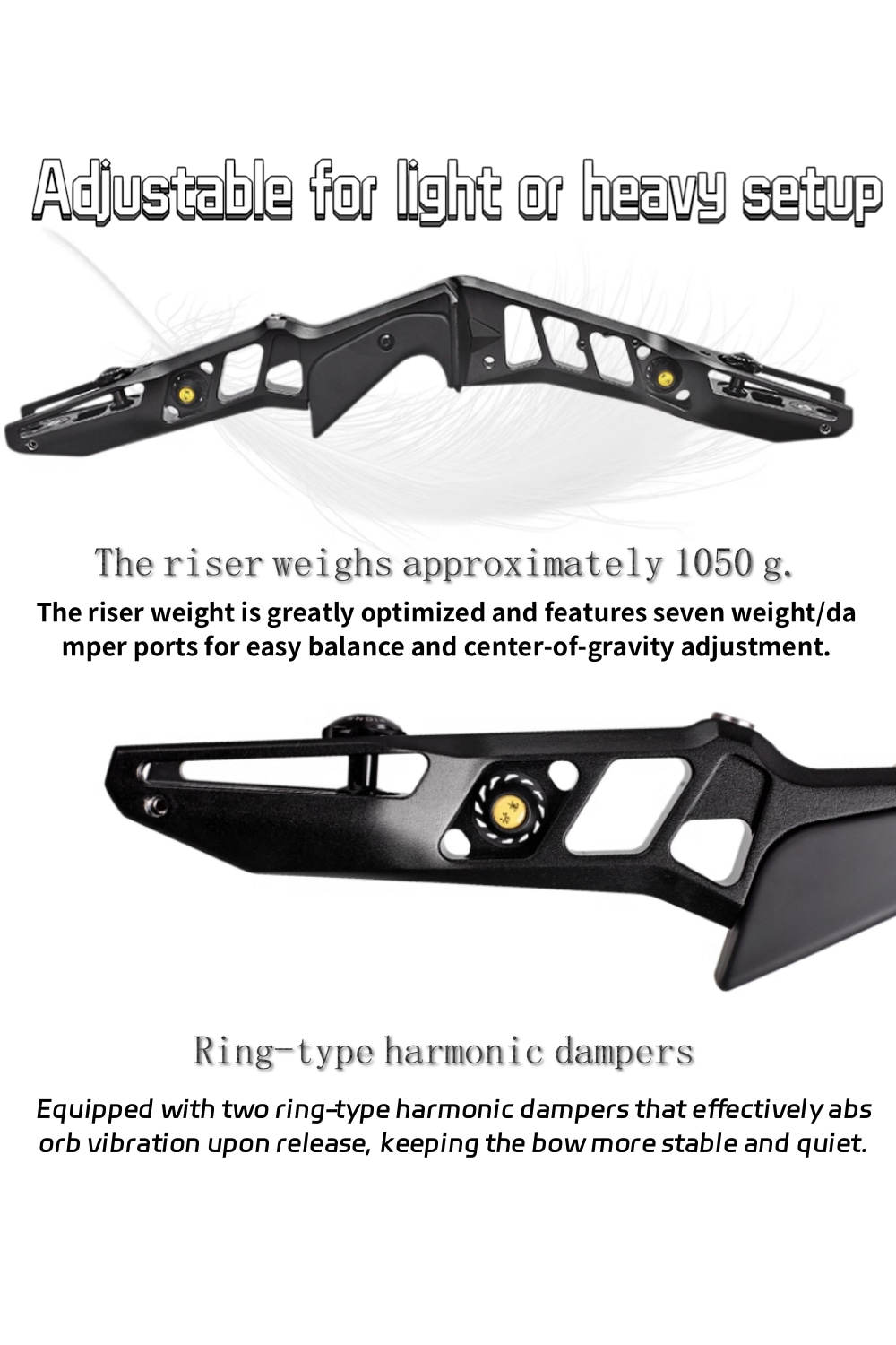 TBOW F266 ILF Recurve Bow Set 21" Riser 25-60lbs 