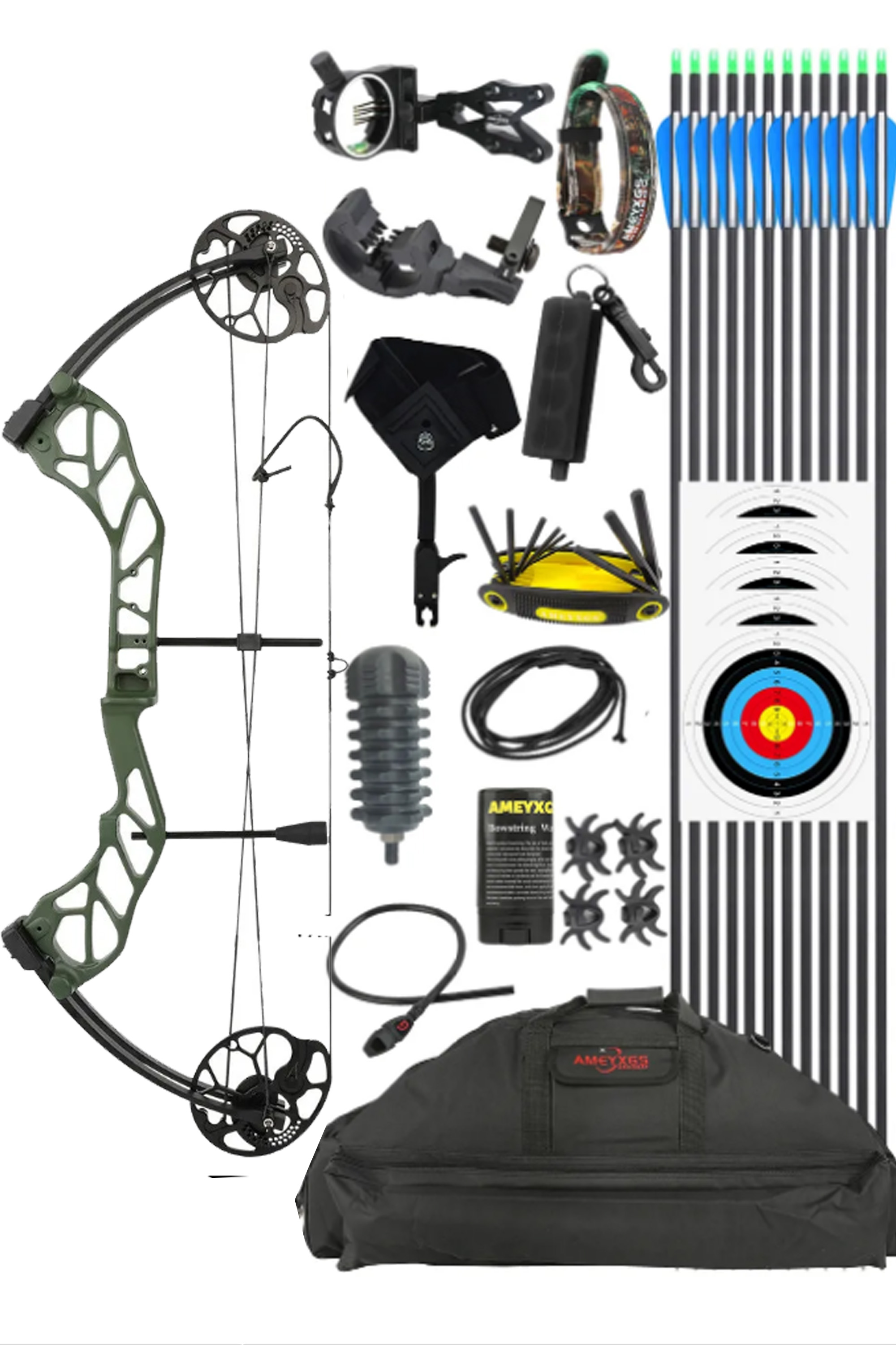 Ameyxgs E8 19-70Lbs Adjustable Aluminum Alloy Compound Bow Set