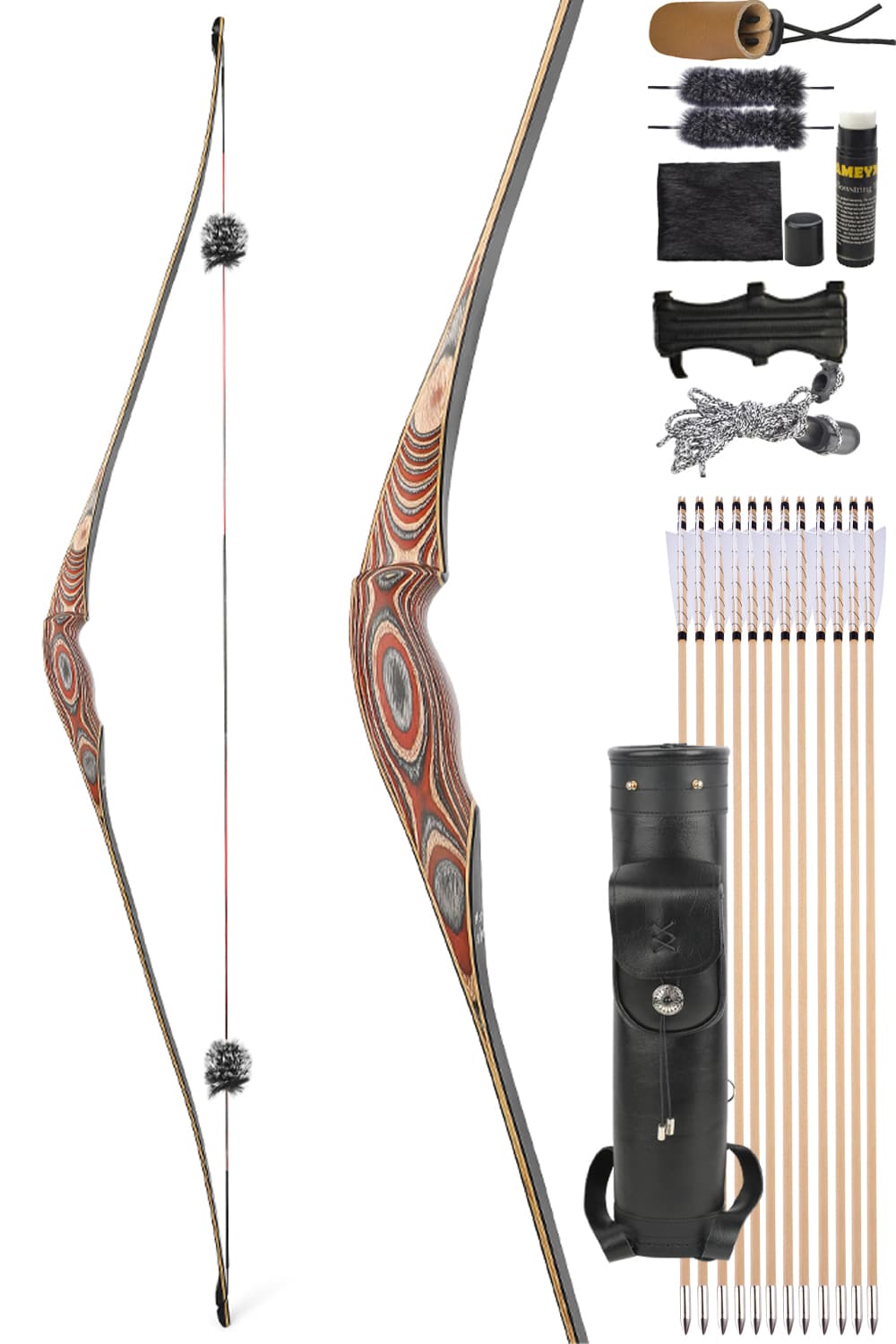 58" 20-50Lbs One-Piece Hunting Hybrid Longbow Traditional Bow