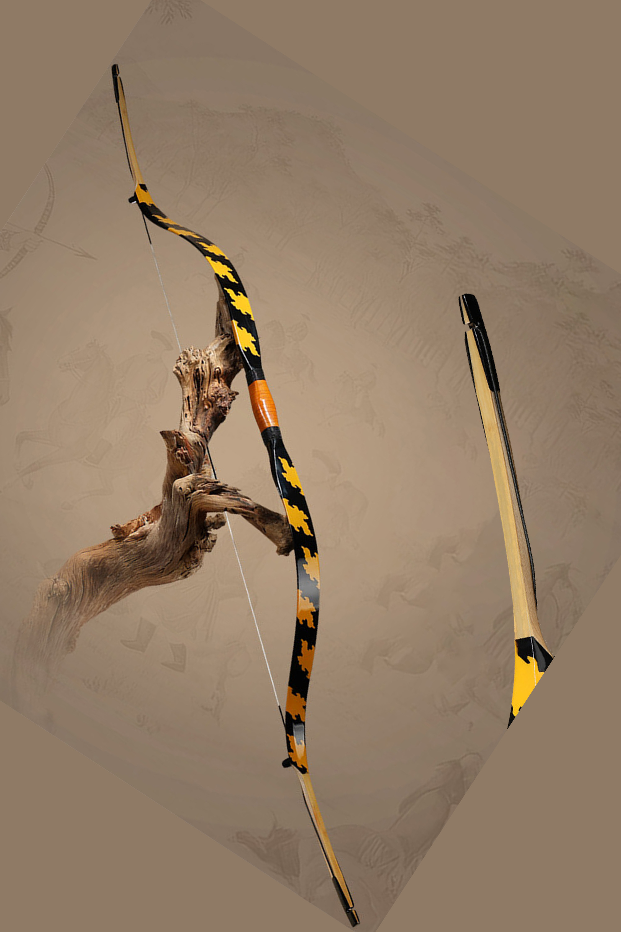 AF Qing Traditional Hunting Recurve Bow One-piece 25-45lbs