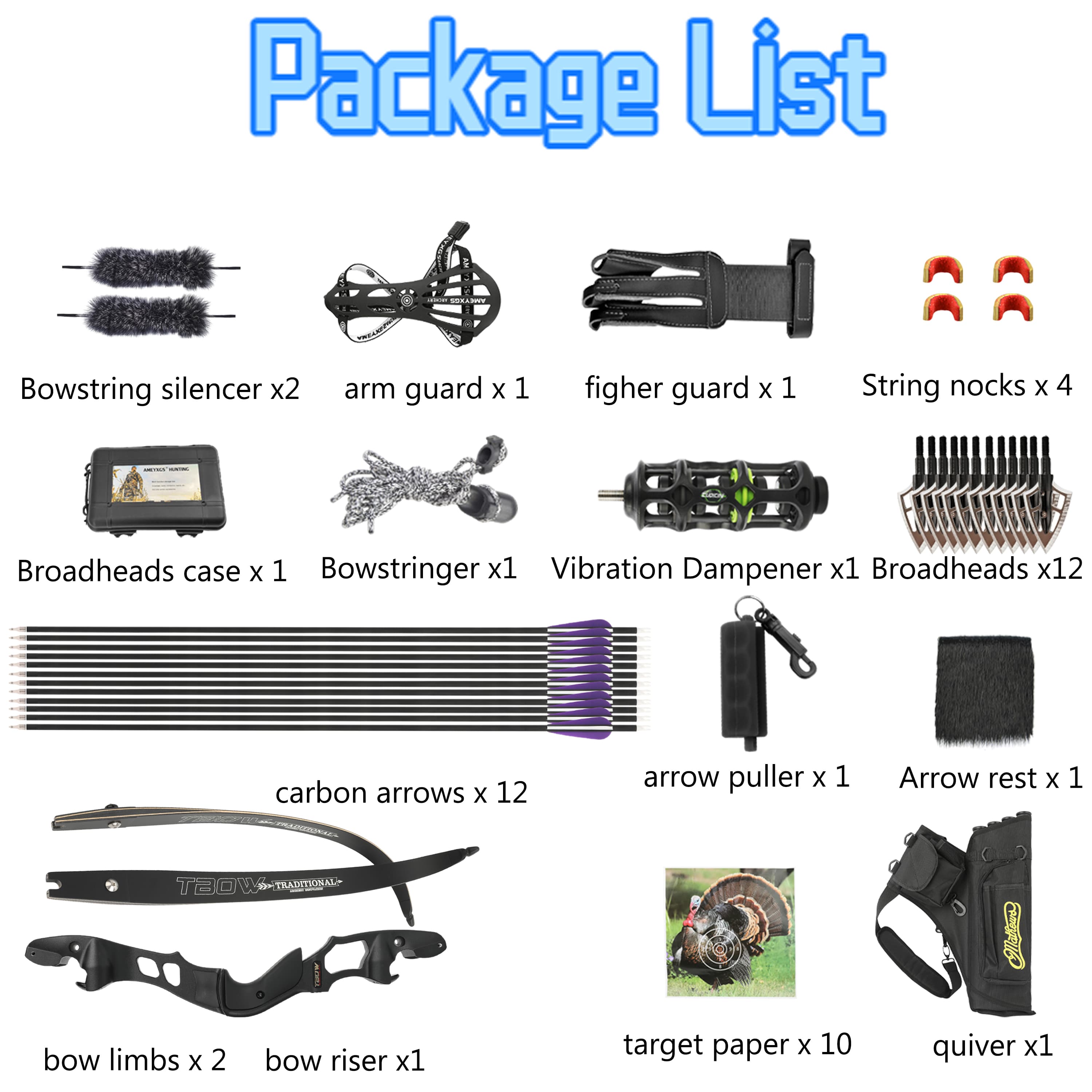 Tbow ILF 25-60Lbs Recurve Bow Suitable For Hunting