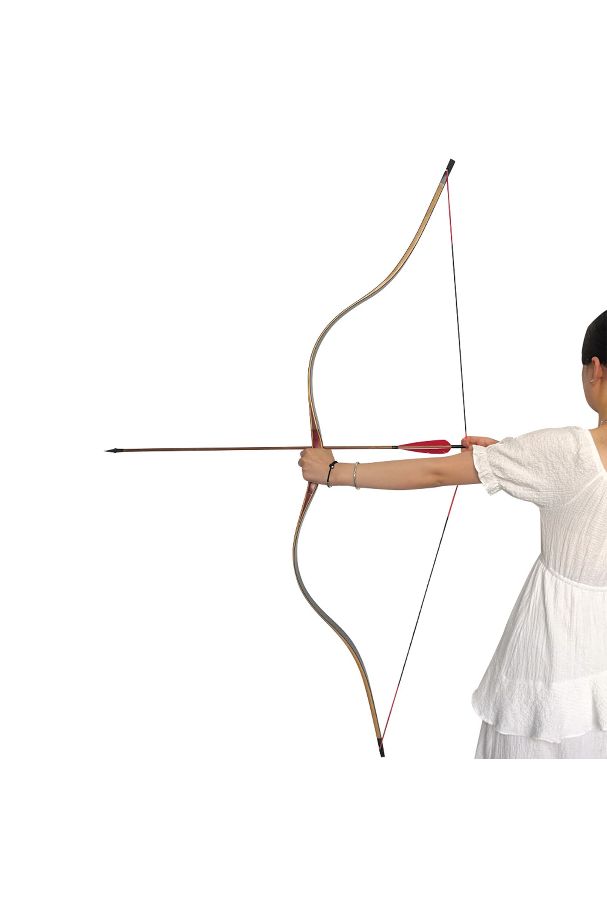 LOKE Wooden Horsebow Recurve Archery Kit 20-60lbs  Long Bow Hunting