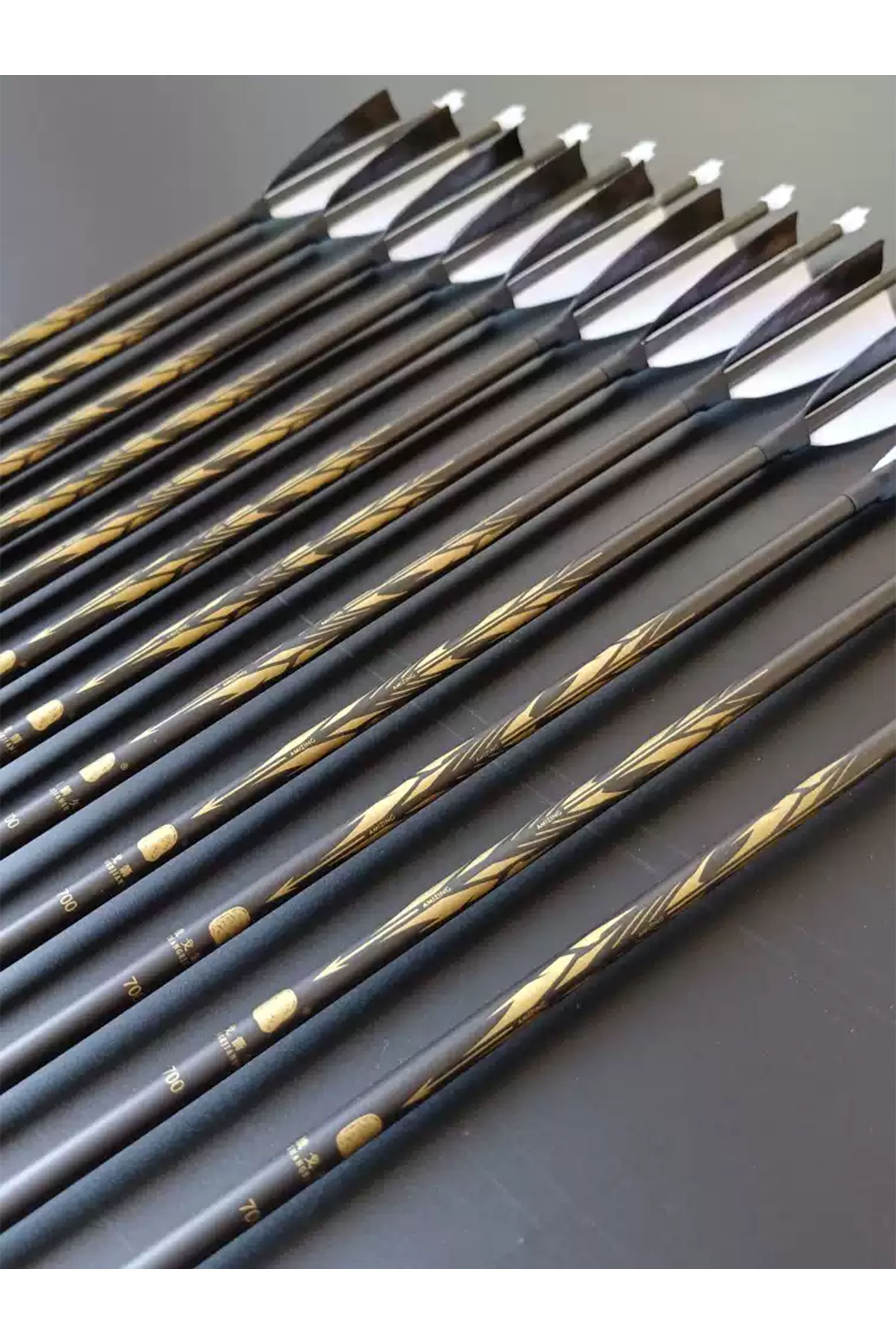 Zhan Ge Carbon Arrow Feather Hunting Arrow Spine400-800 Archery