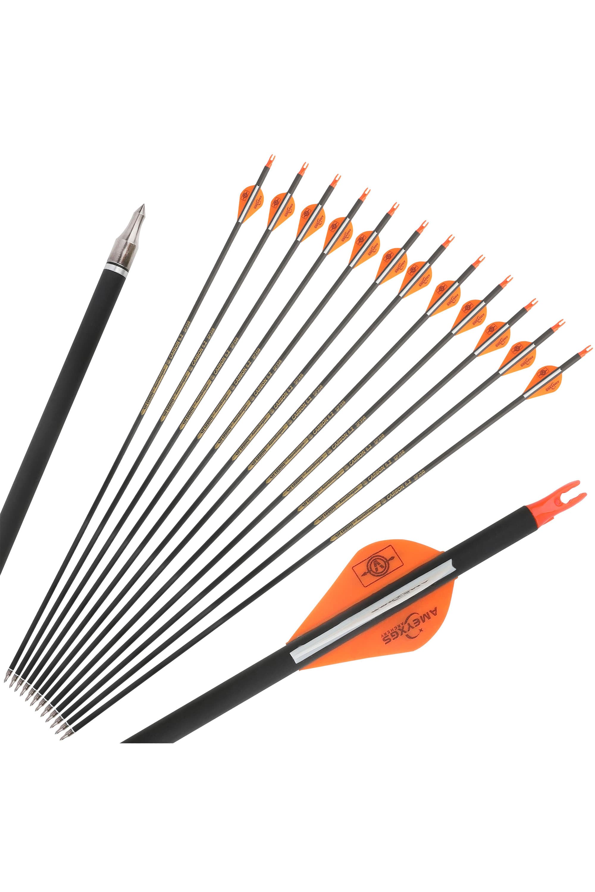 Archery Carbon Arrows SP500 Rubber Feather 30" Target Hunting Outdoor