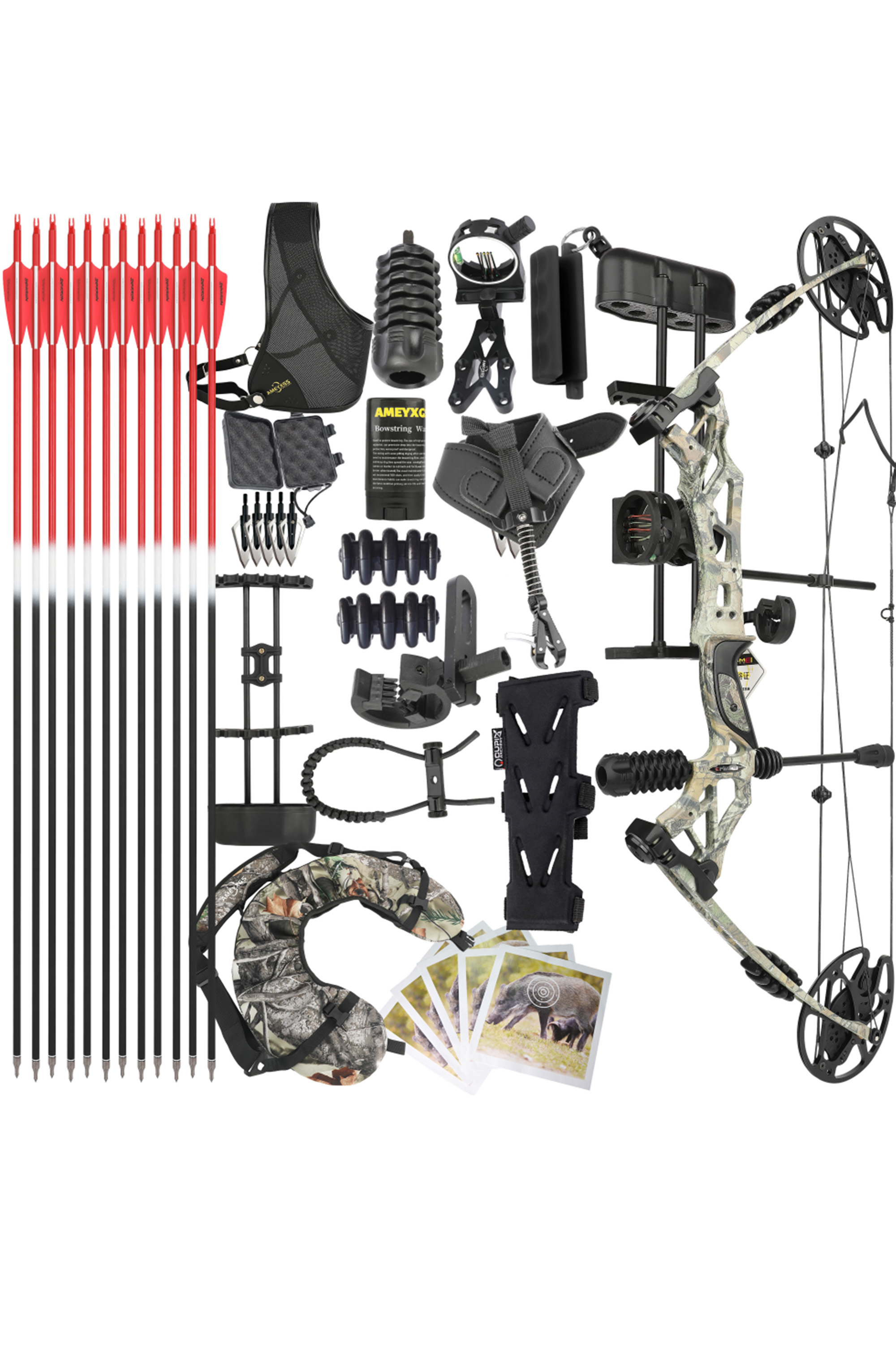 Kaimei Han 30-60Lbs Adjustable Hunting Archery Compound Bow Set