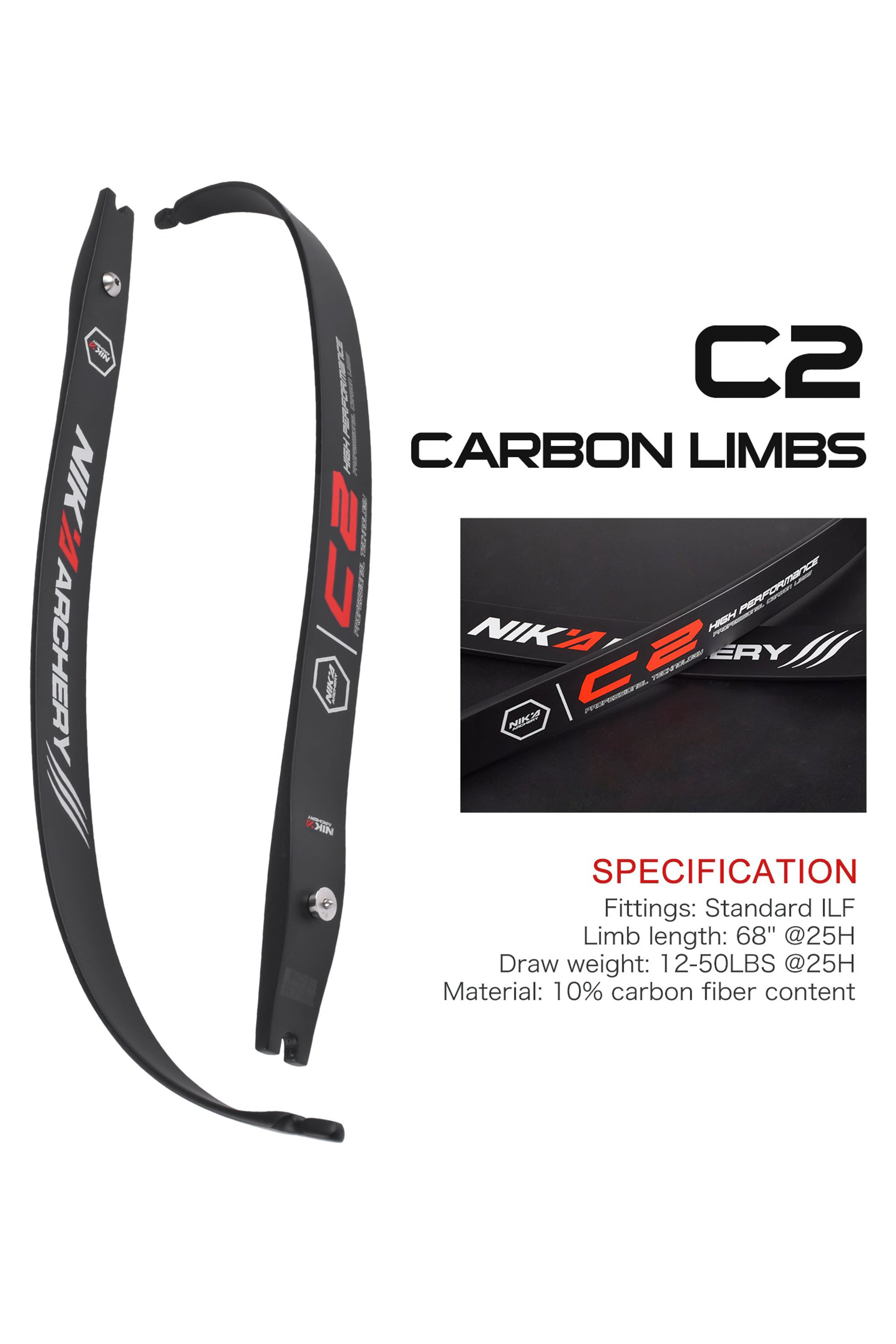 Archery ILF Recurve Bow with Magnesium Alloy Riser 20-50 lbs